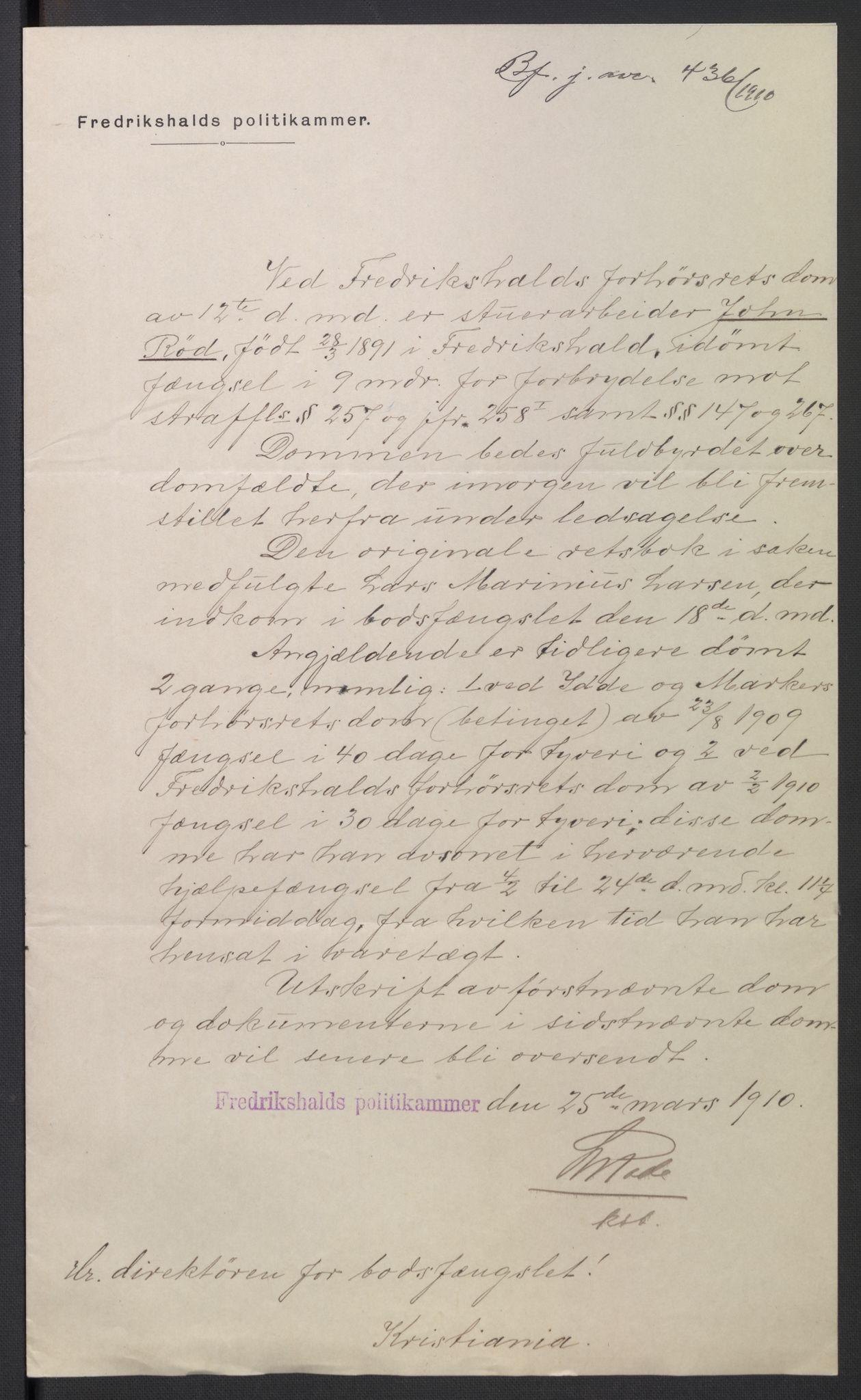 Botsfengslet, AV/RA-S-1539/D/Dn/L0331: Domsakter nr. 49n - 83n, 1910, s. 1136
