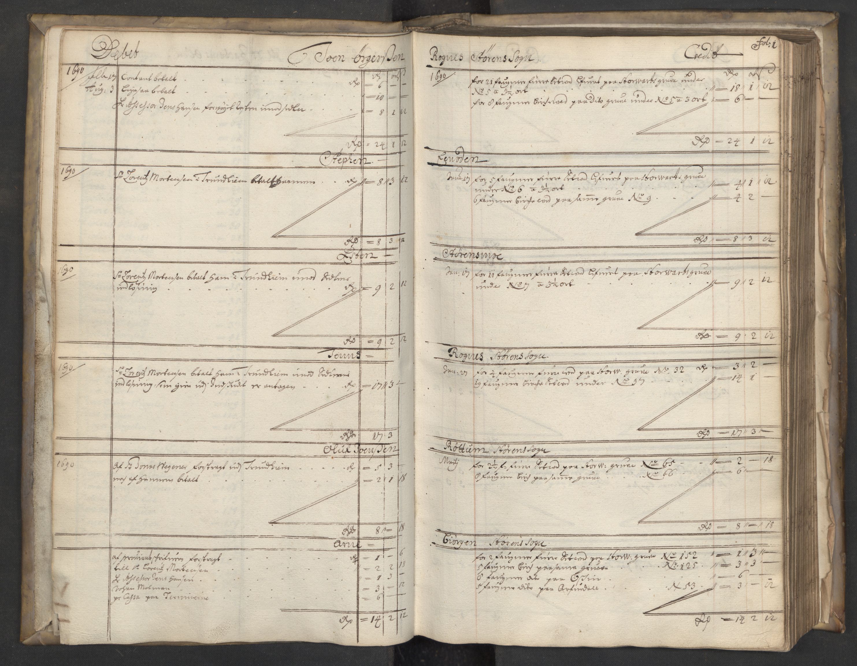 Røros kobberverk, SAT/PA-0211/1/08/L0411: 8.4.1 Bøndenes avlønningsbok, 1690, s. 1a