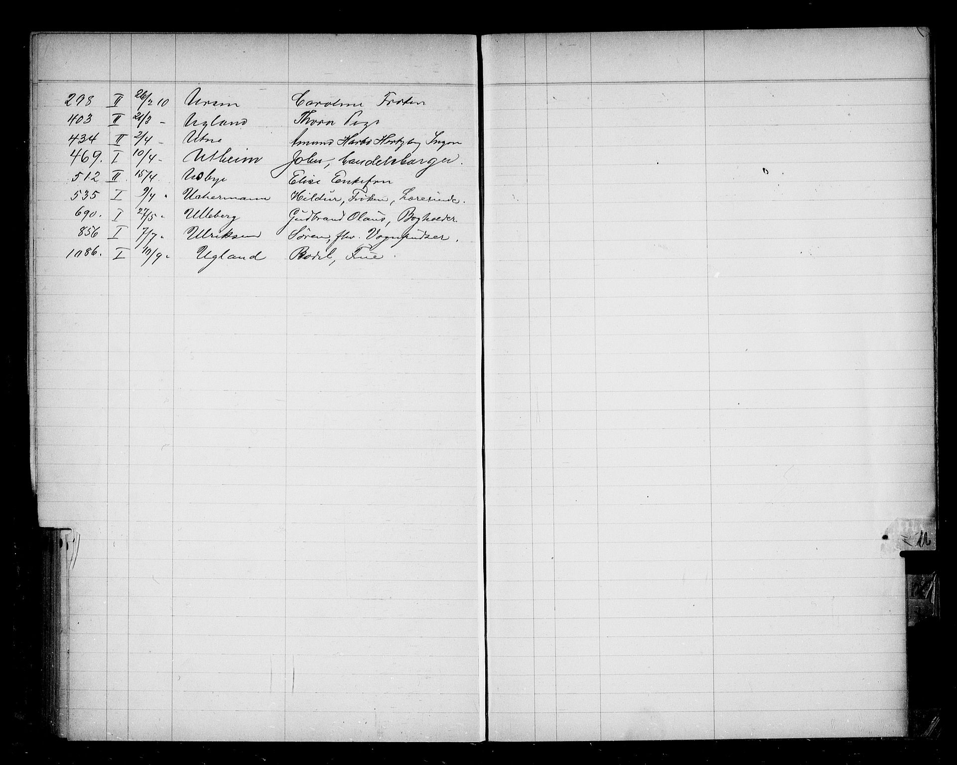 Oslo skifterett, AV/SAO-A-10383/F/Fa/Faa/L0010: Navneregister, 1910