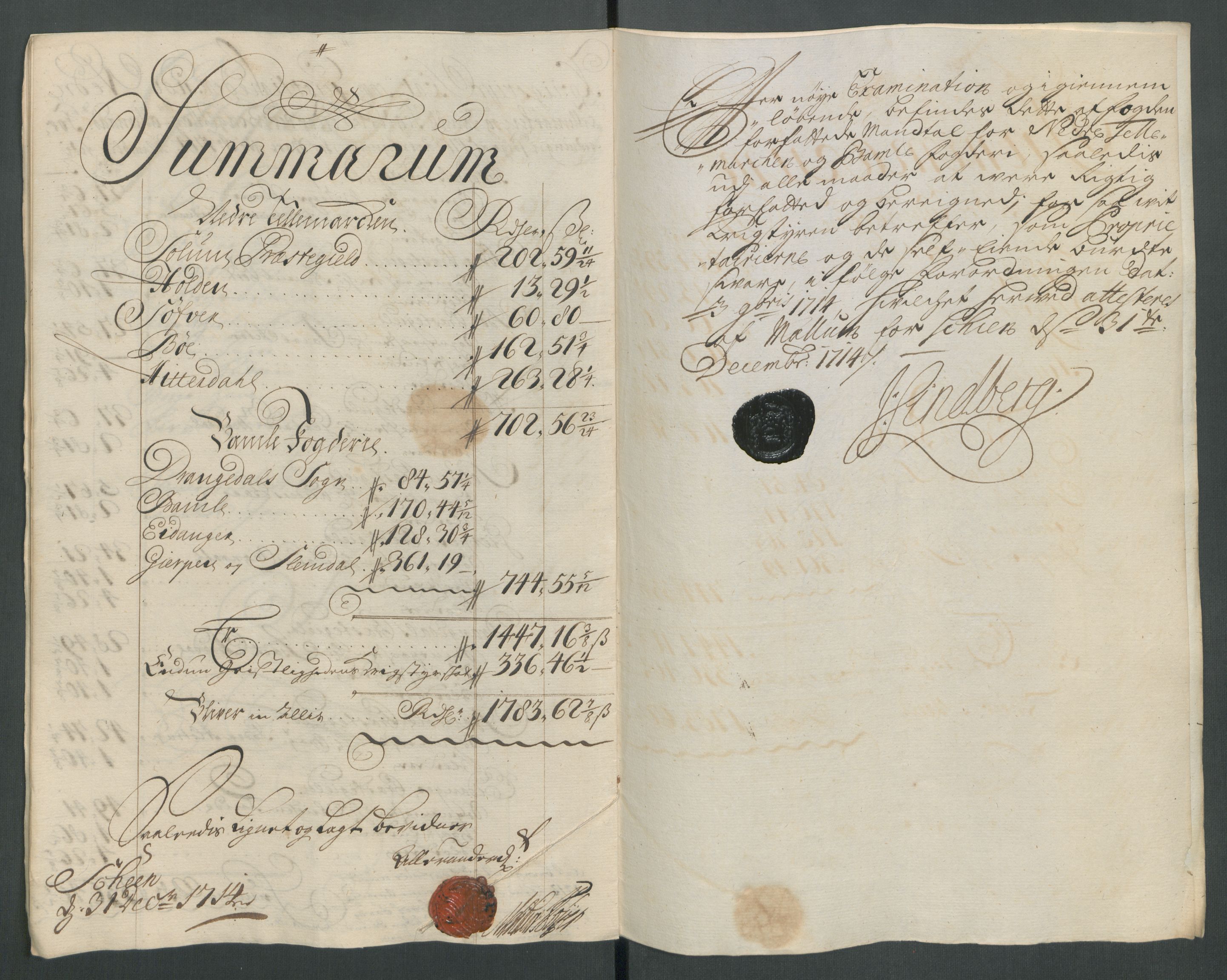 Rentekammeret inntil 1814, Reviderte regnskaper, Fogderegnskap, AV/RA-EA-4092/R36/L2126: Fogderegnskap Øvre og Nedre Telemark og Bamble, 1714, s. 116