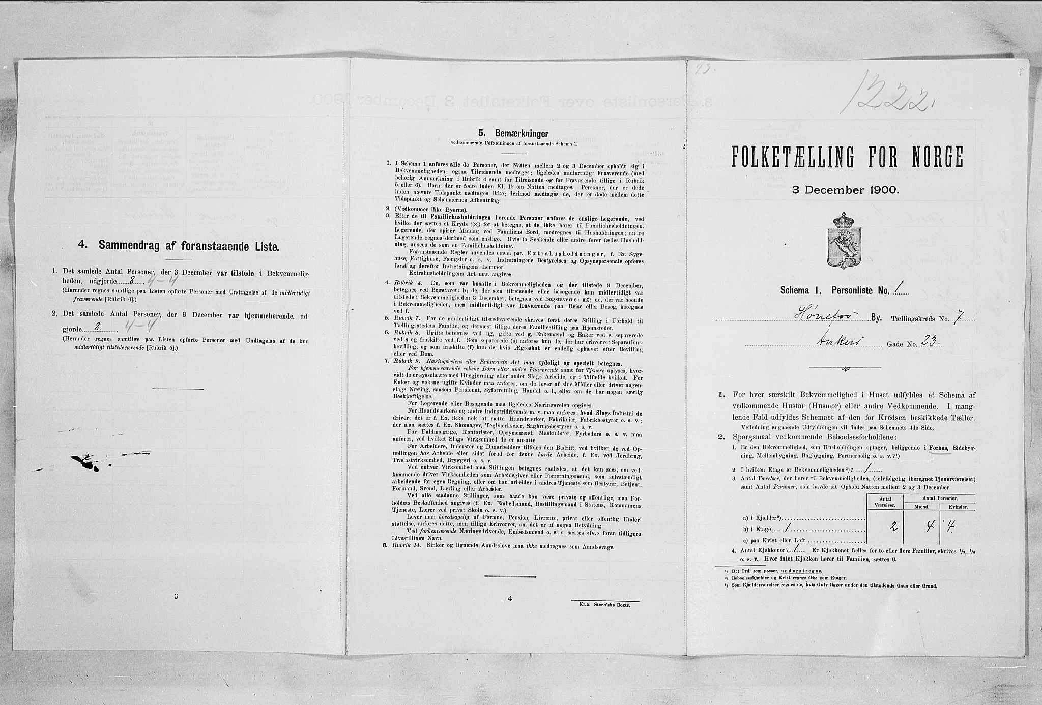 RA, Folketelling 1900 for 0601 Hønefoss kjøpstad, 1900, s. 743