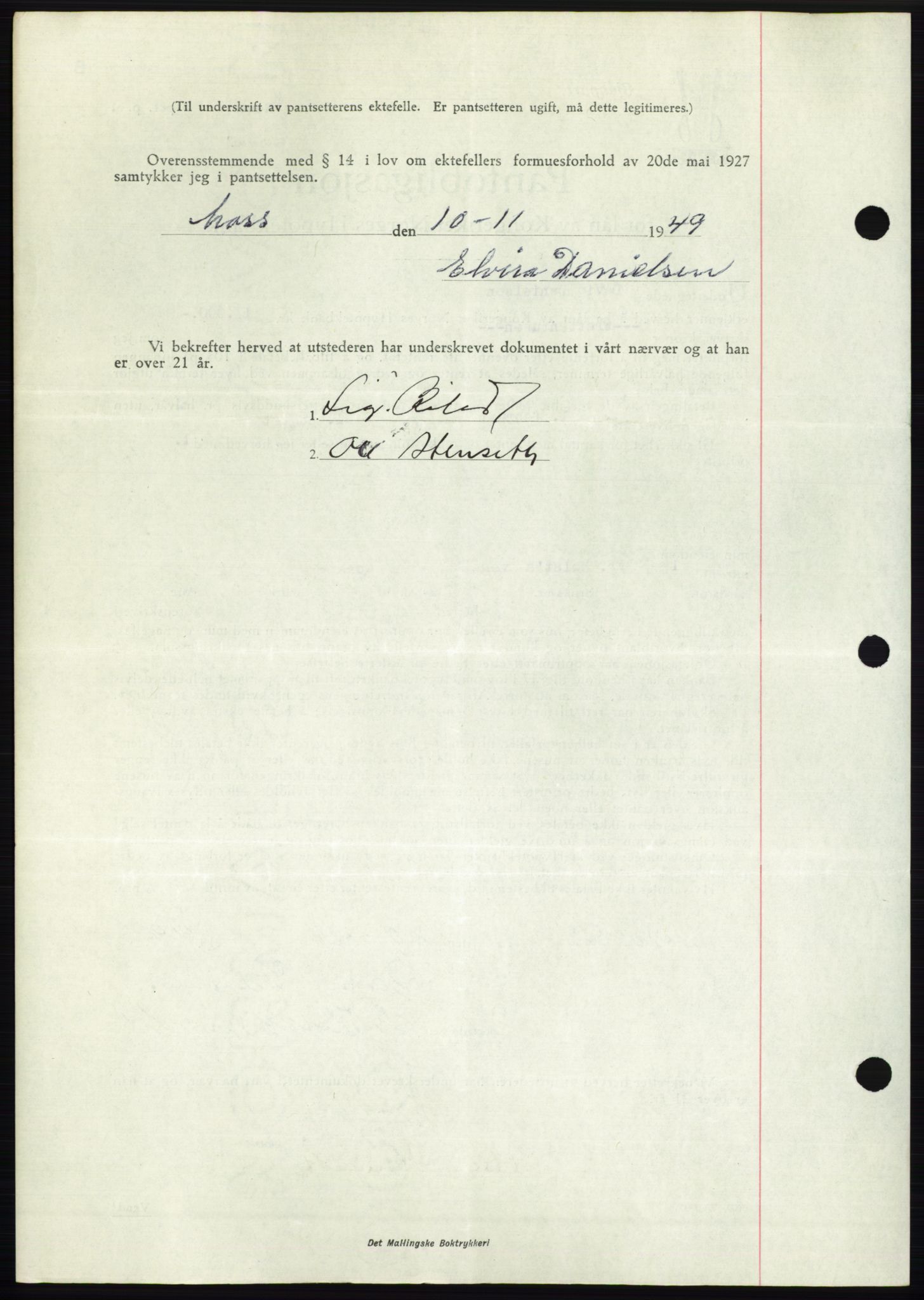 Moss sorenskriveri, SAO/A-10168: Pantebok nr. B23, 1949-1950, Dagboknr: 3964/1949