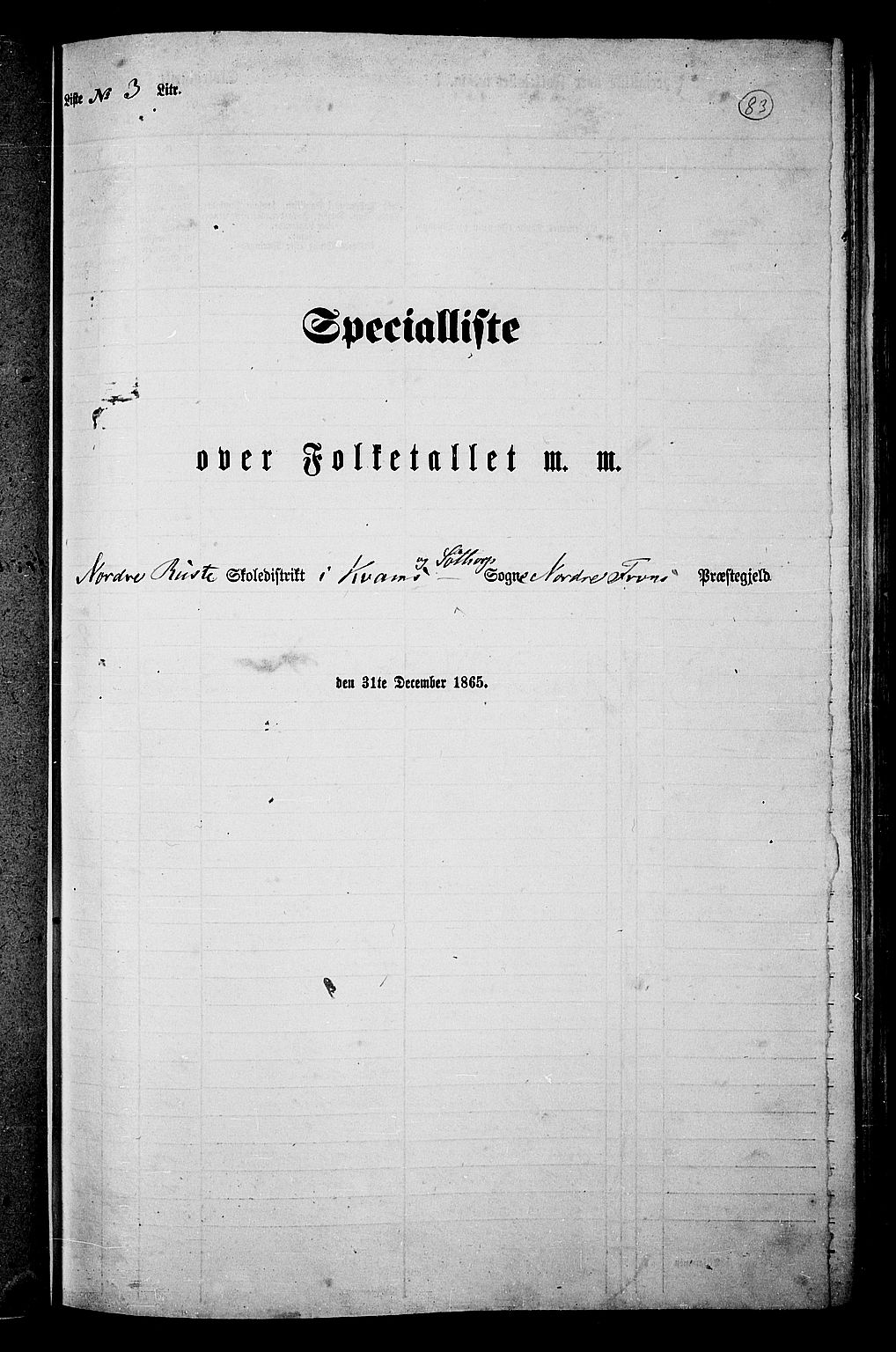 RA, Folketelling 1865 for 0518P Nord-Fron prestegjeld, 1865, s. 80
