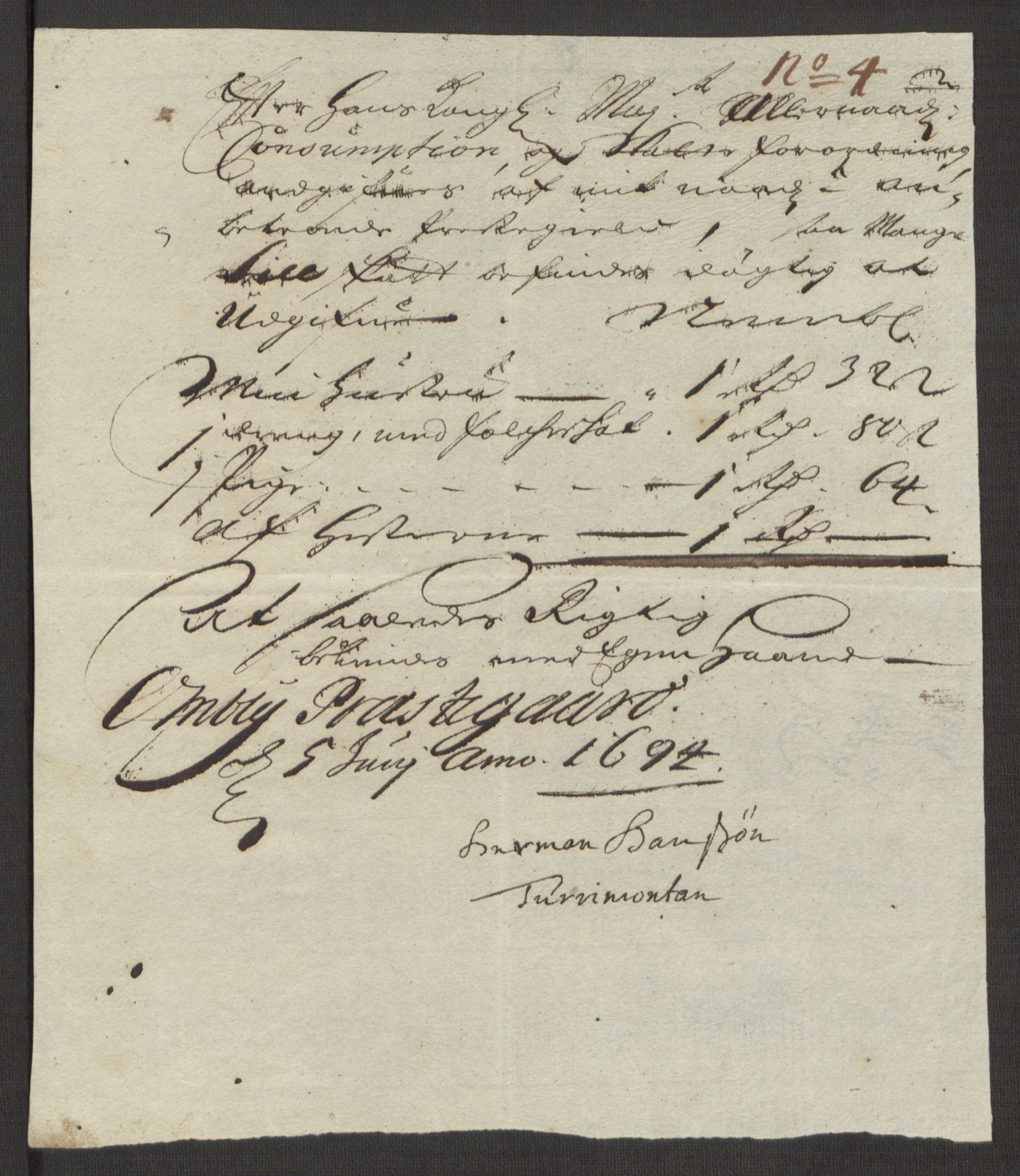 Rentekammeret inntil 1814, Reviderte regnskaper, Fogderegnskap, RA/EA-4092/R40/L2444: Fogderegnskap Råbyggelag, 1693-1696, s. 123