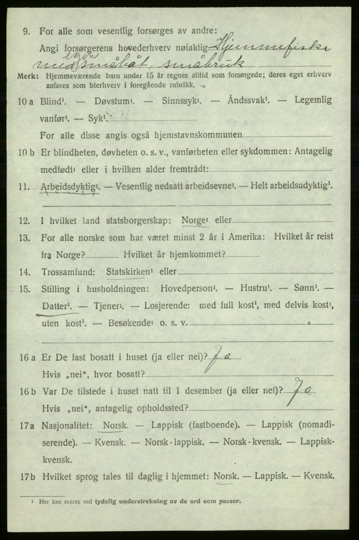 SATØ, Folketelling 1920 for 2014 Loppa herred, 1920, s. 877