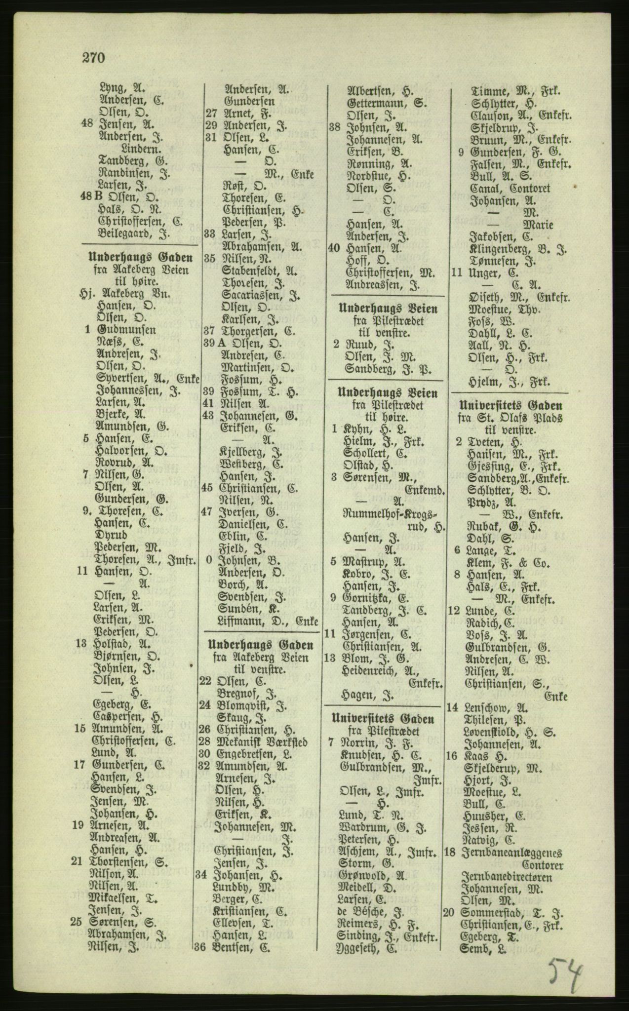 Kristiania/Oslo adressebok, PUBL/-, 1879, s. 270