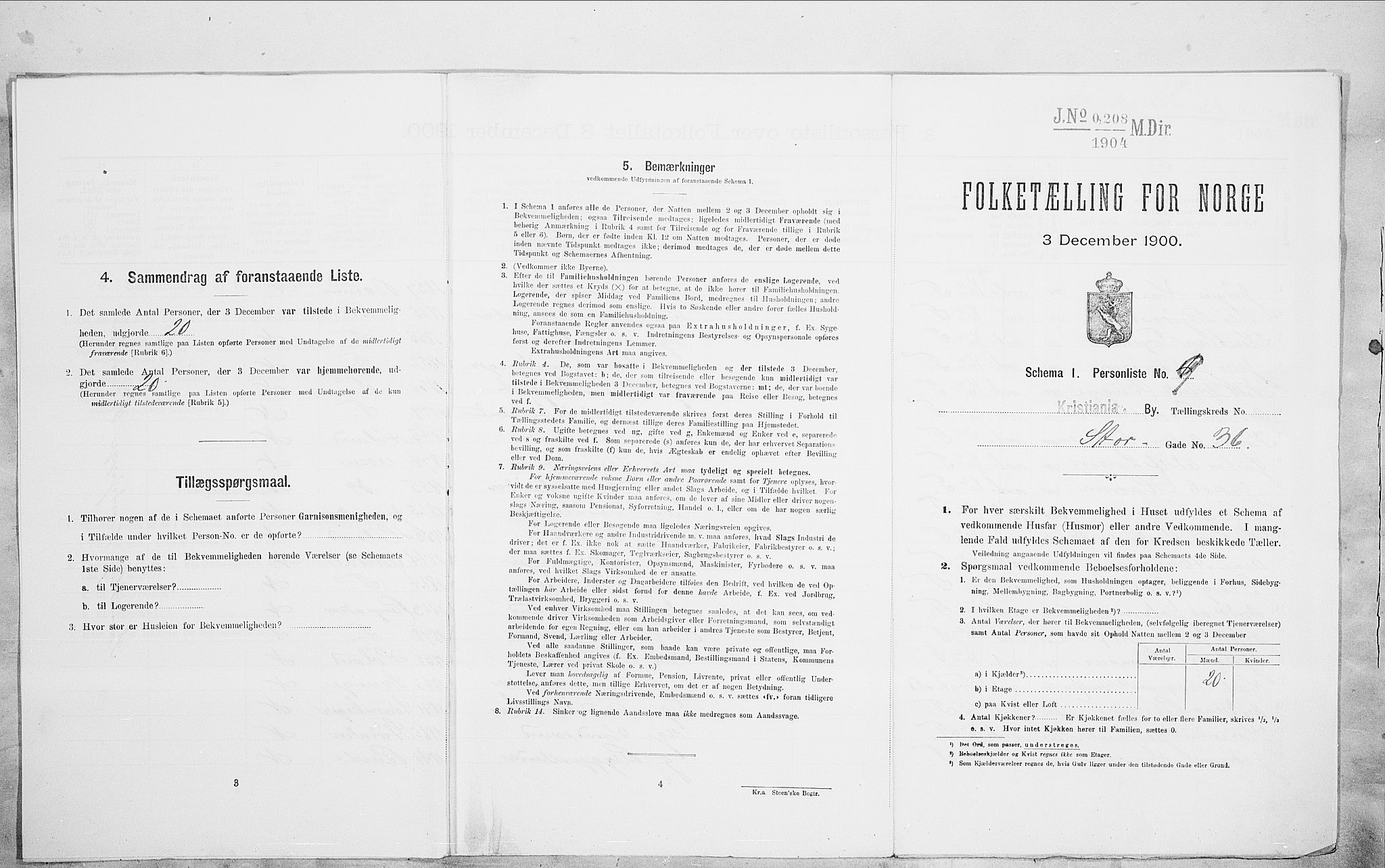 SAO, Folketelling 1900 for 0301 Kristiania kjøpstad, 1900, s. 92448