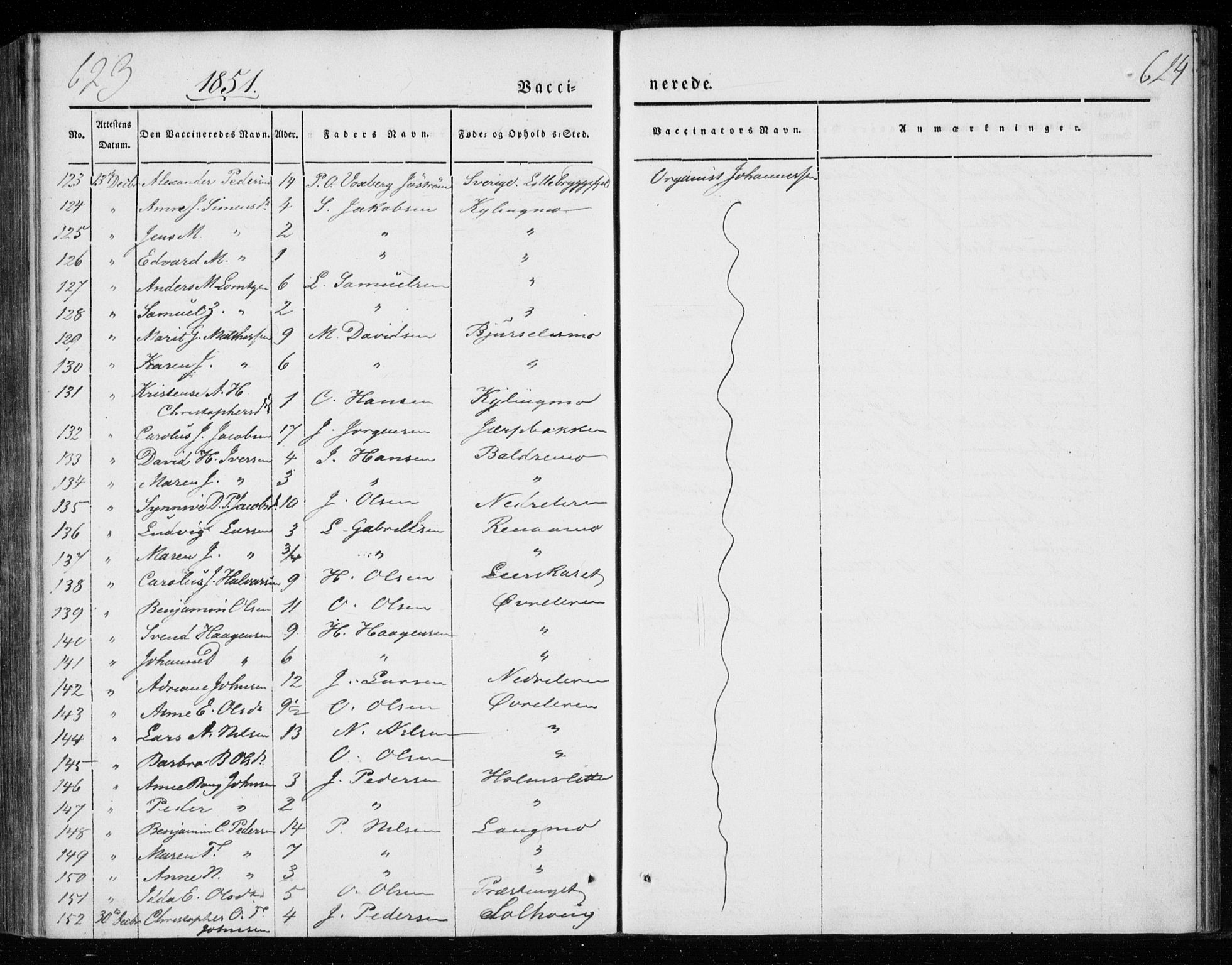 Ministerialprotokoller, klokkerbøker og fødselsregistre - Nordland, AV/SAT-A-1459/825/L0355: Ministerialbok nr. 825A09, 1842-1863, s. 623-624