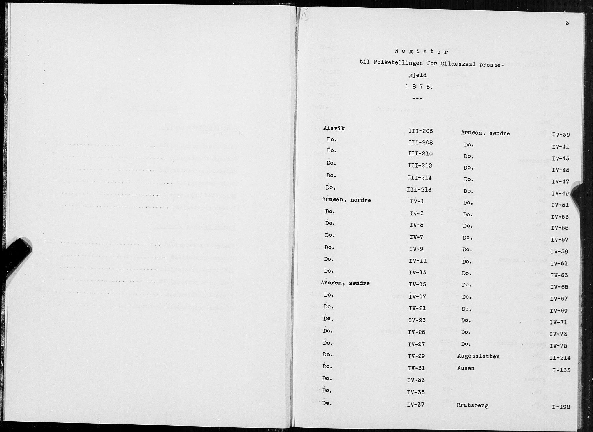 SAT, Folketelling 1875 for 1838P Gildeskål prestegjeld, 1875, s. 3