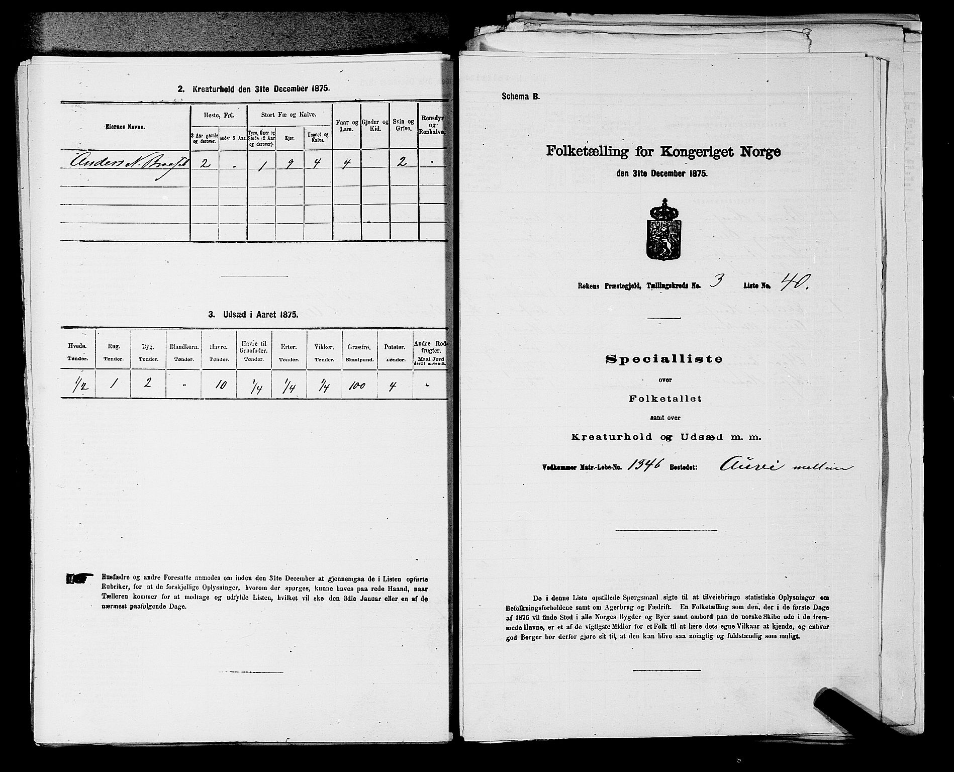 SAKO, Folketelling 1875 for 0627P Røyken prestegjeld, 1875, s. 443