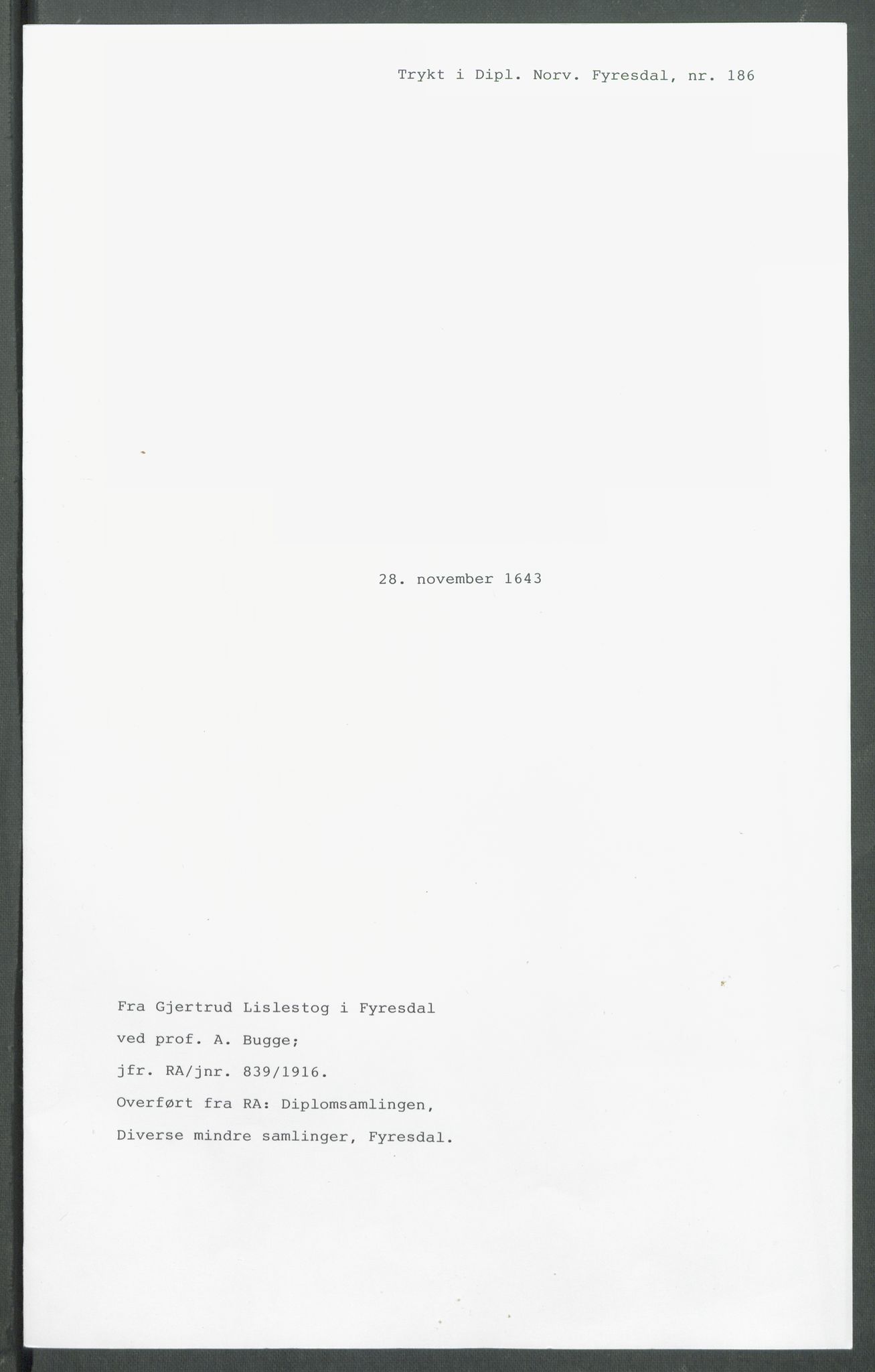 Riksarkivets diplomsamling, RA/EA-5965/F02/L0157: Dokumenter, 1643, s. 107