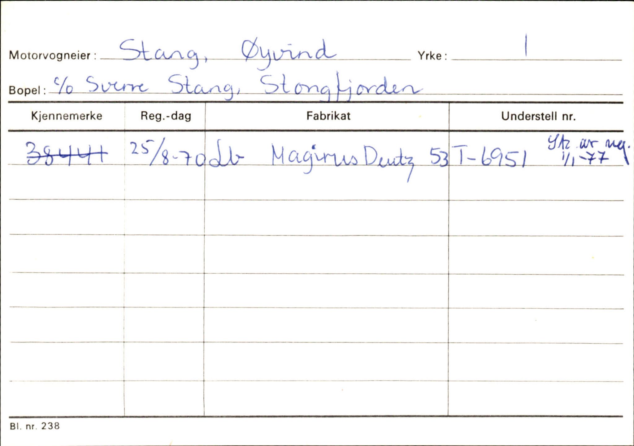 Statens vegvesen, Sogn og Fjordane vegkontor, AV/SAB-A-5301/4/F/L0132: Eigarregister Askvoll A-Å. Balestrand A-Å, 1945-1975, s. 1212