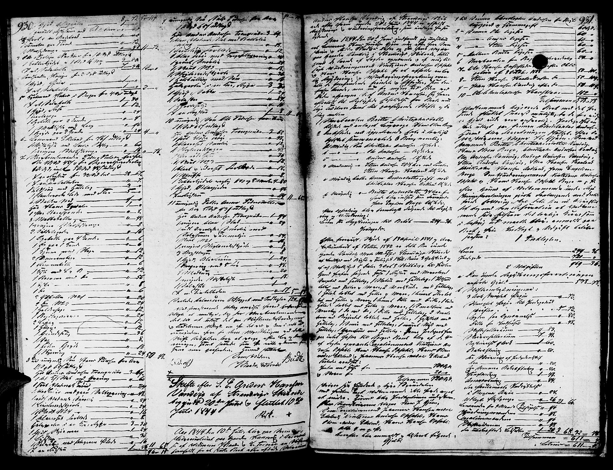Sunnhordland sorenskrivar, AV/SAB-A-2401/1/H/Ha/Hab/L0003: Skifteprotokollar. Opdal, Os, Strandvik og Strandebarm. Register i protokoll, 1835-1844, s. 930-931