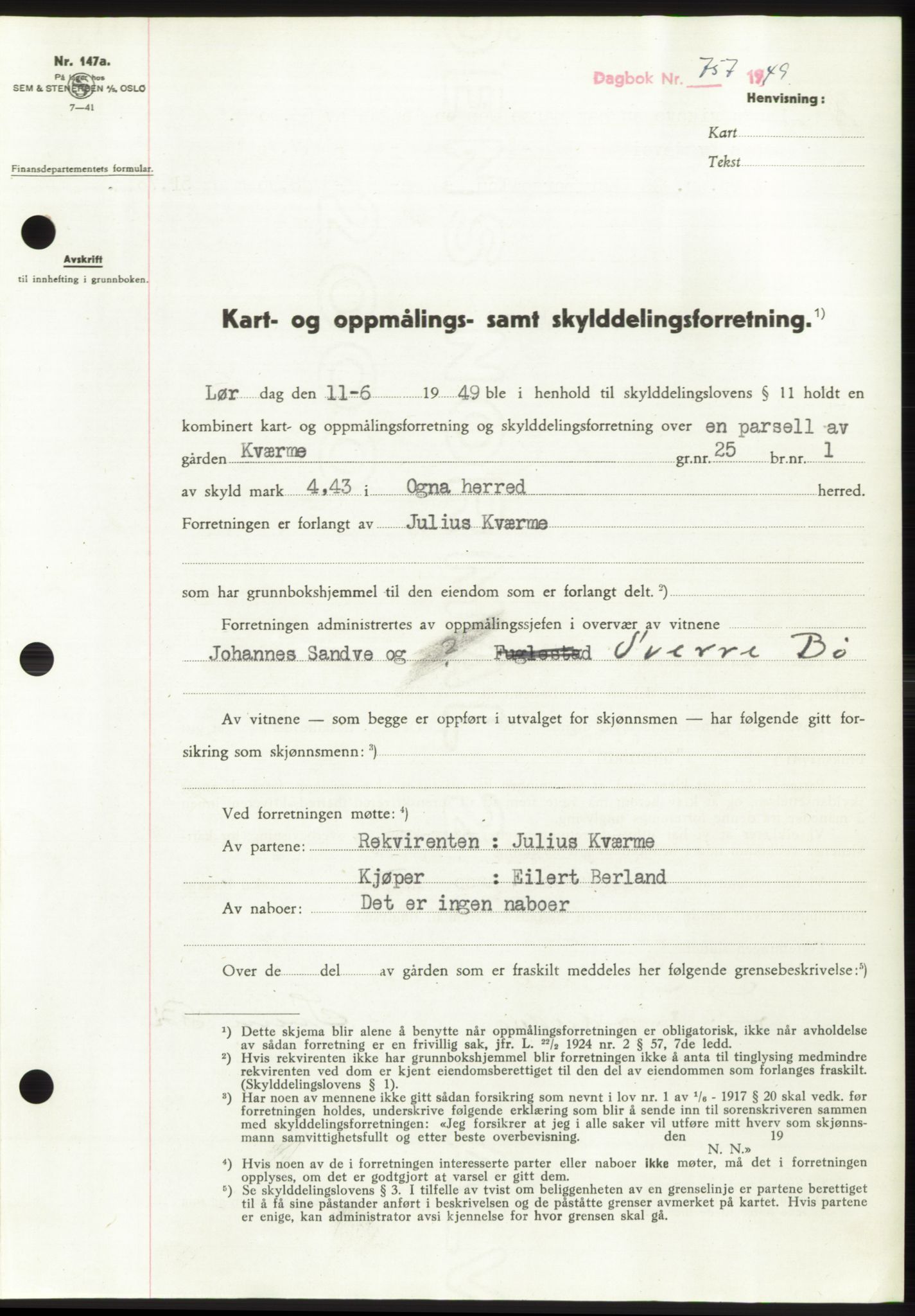 Dalane sorenskriveri, SAST/A-100309/02/G/Gb/L0058: Pantebok, 1926-1950, Tingl.dato: 24.08.1949
