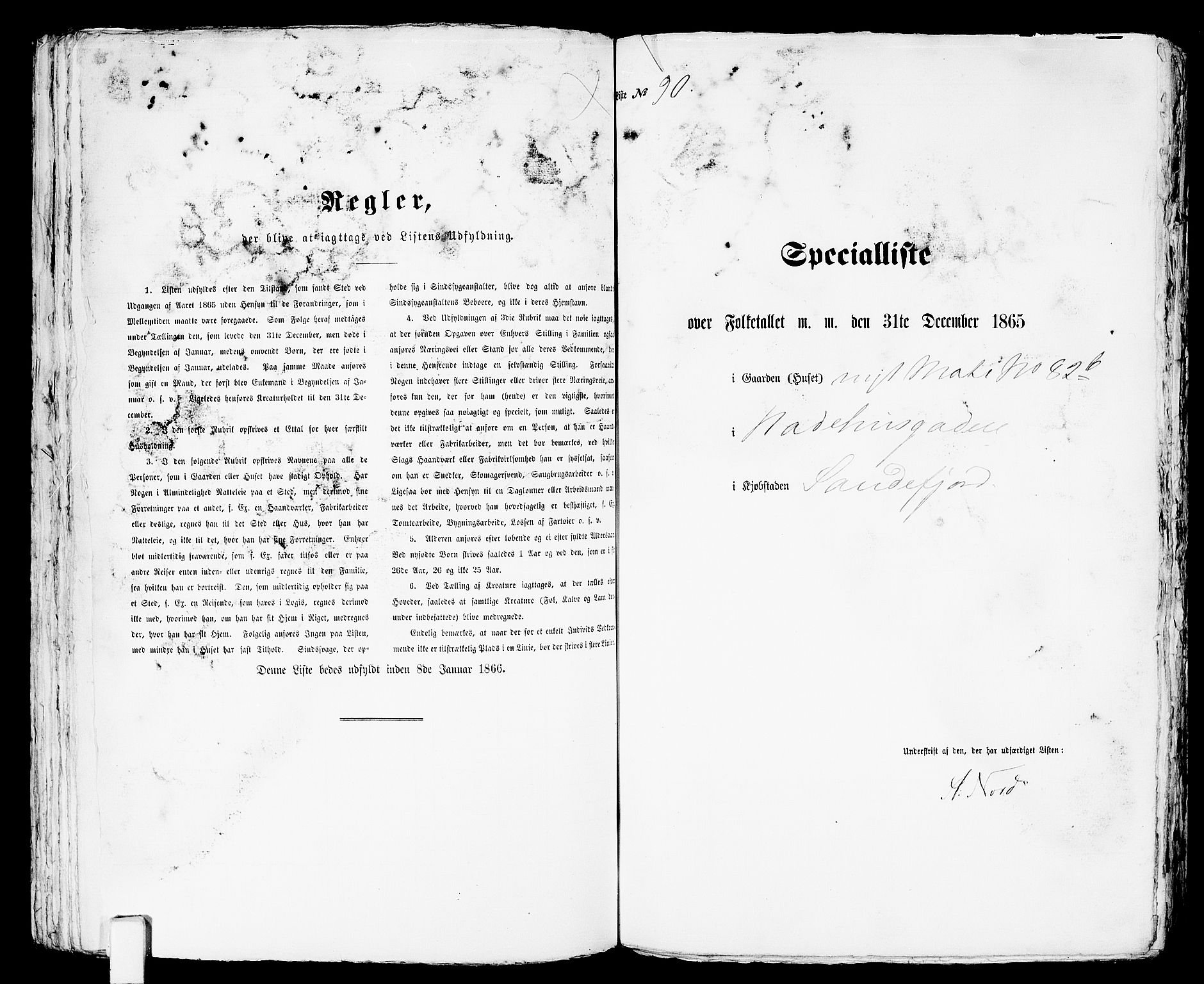 RA, Folketelling 1865 for 0706B Sandeherred prestegjeld, Sandefjord kjøpstad, 1865, s. 187