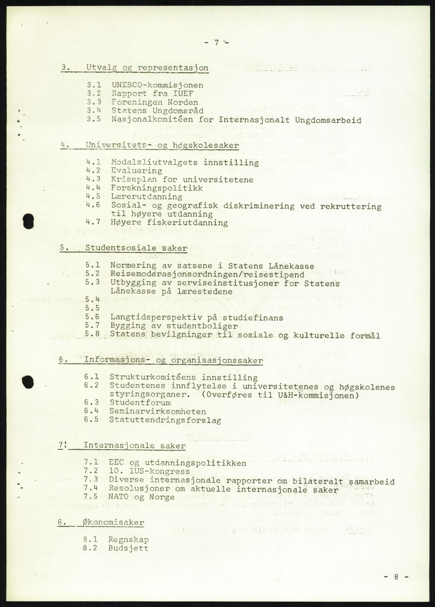 Norsk Studentunion, AV/RA-PA-0794/Fg/L0067: Landstinget, 1968-1979