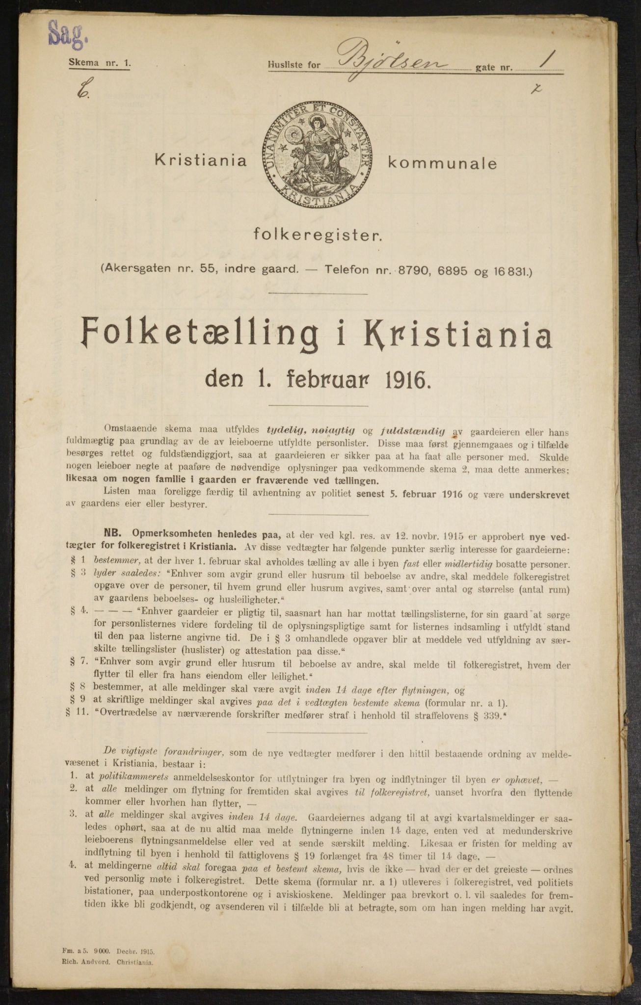 OBA, Kommunal folketelling 1.2.1916 for Kristiania, 1916, s. 6495