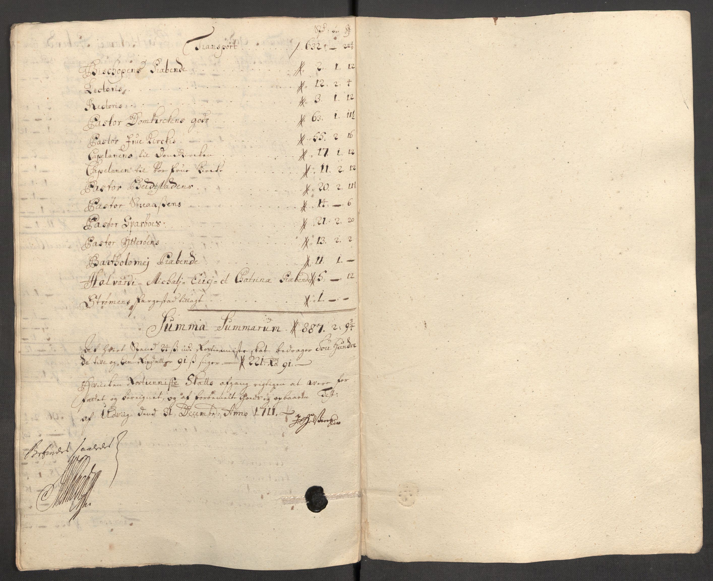 Rentekammeret inntil 1814, Reviderte regnskaper, Fogderegnskap, RA/EA-4092/R63/L4319: Fogderegnskap Inderøy, 1711, s. 431