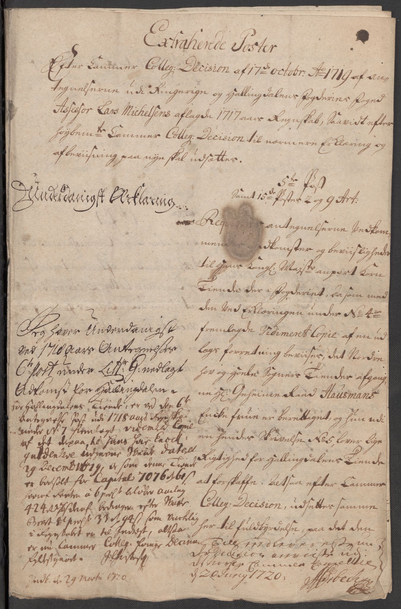 Rentekammeret inntil 1814, Reviderte regnskaper, Fogderegnskap, RA/EA-4092/R23/L1475: Fogderegnskap Ringerike og Hallingdal, 1717, s. 464