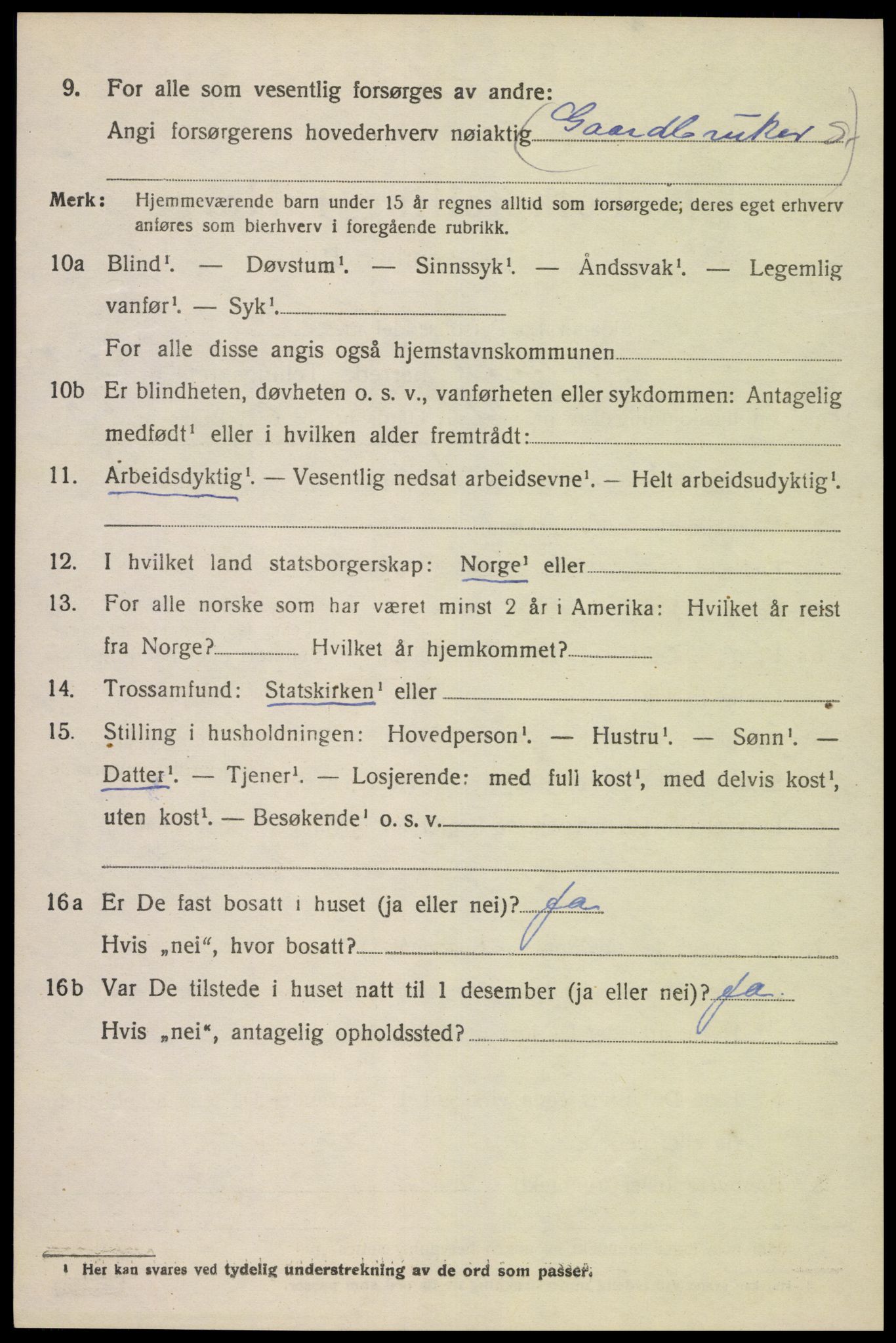SAK, Folketelling 1920 for 1039 Herad herred, 1920, s. 1267