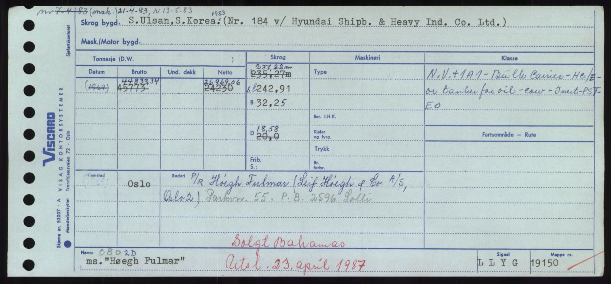 Sjøfartsdirektoratet med forløpere, Skipsmålingen, AV/RA-S-1627/H/Hd/L0017: Fartøy, Holi-Hå, s. 337