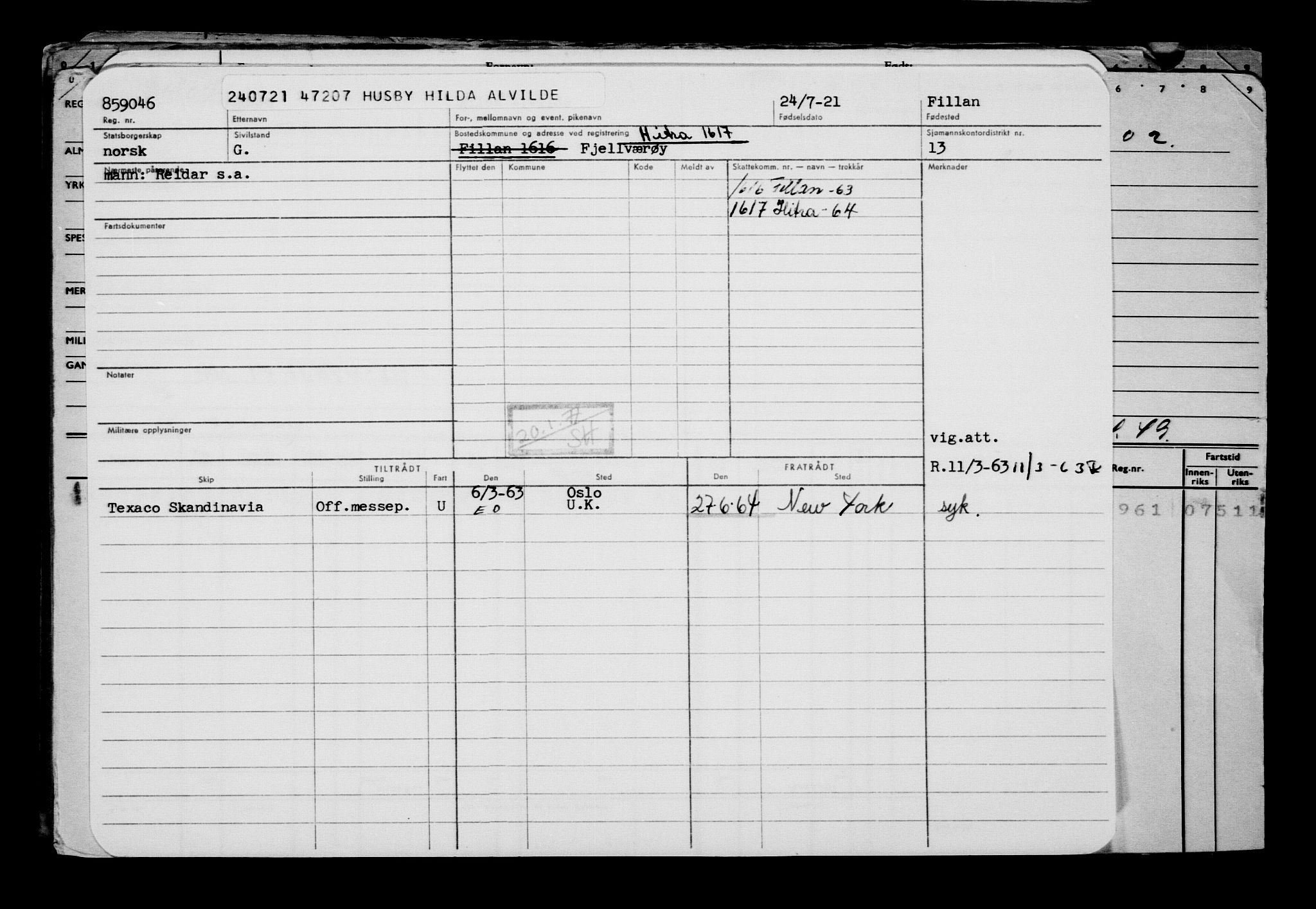 Direktoratet for sjømenn, AV/RA-S-3545/G/Gb/L0196: Hovedkort, 1921, s. 350