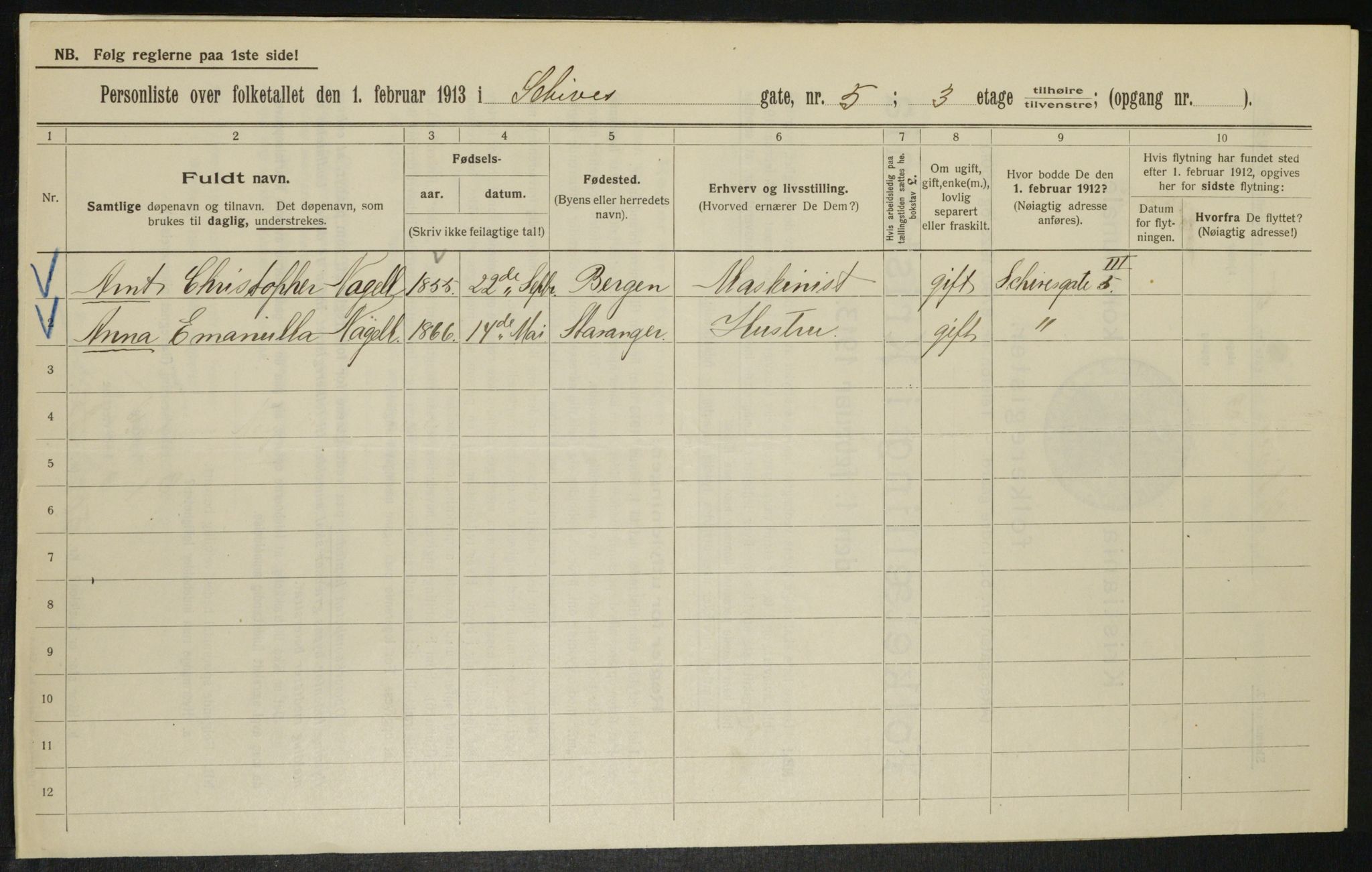 OBA, Kommunal folketelling 1.2.1913 for Kristiania, 1913, s. 89565