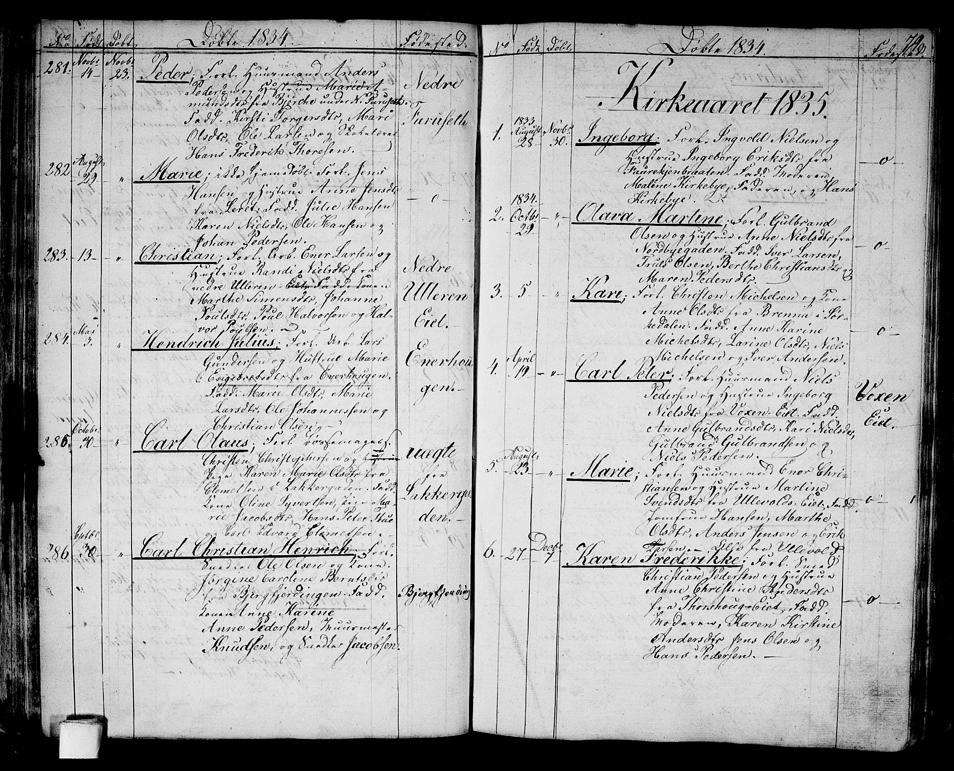 Aker prestekontor kirkebøker, AV/SAO-A-10861/G/L0006: Klokkerbok nr. 6, 1830-1838, s. 79