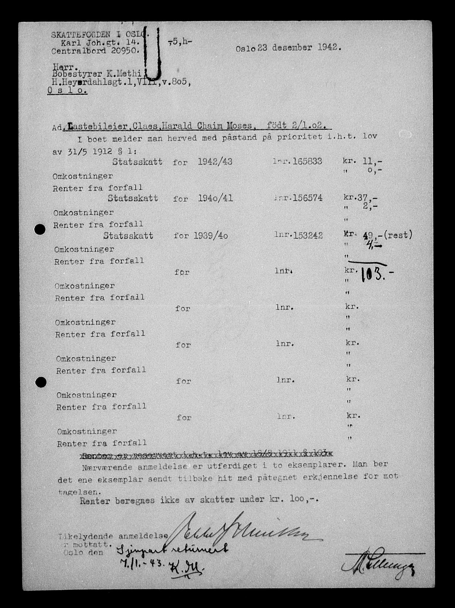 Justisdepartementet, Tilbakeføringskontoret for inndratte formuer, AV/RA-S-1564/H/Hc/Hcc/L0928: --, 1945-1947, s. 327