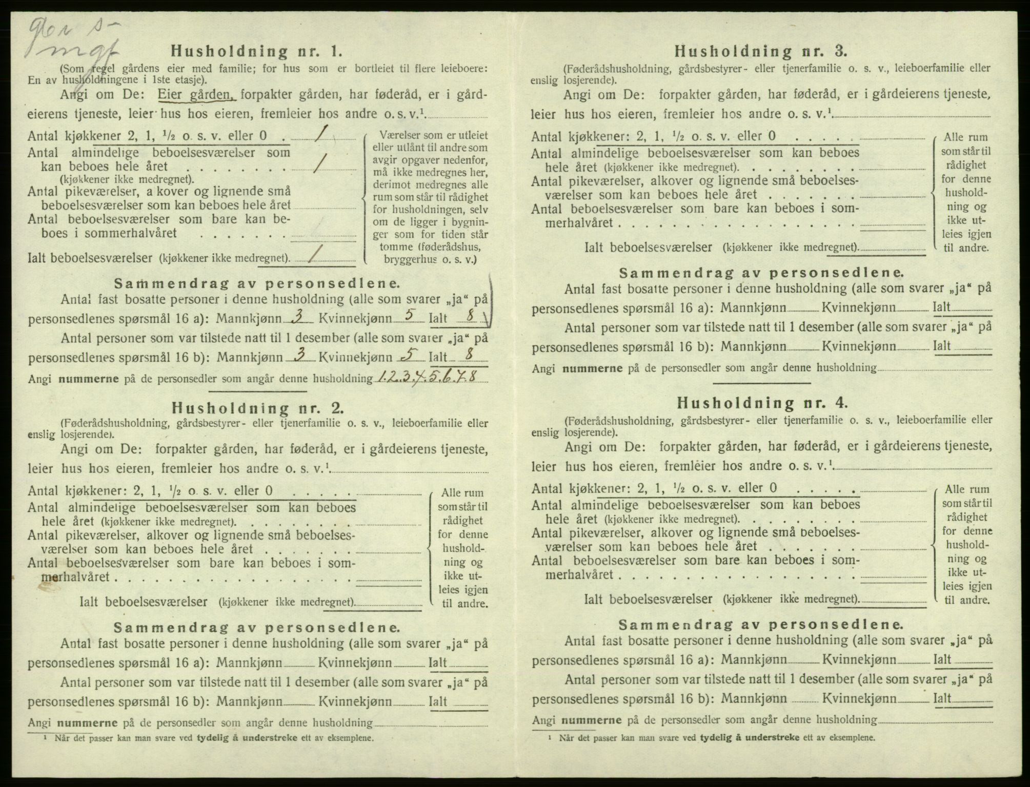 SAB, Folketelling 1920 for 1239 Hålandsdal herred, 1920, s. 61