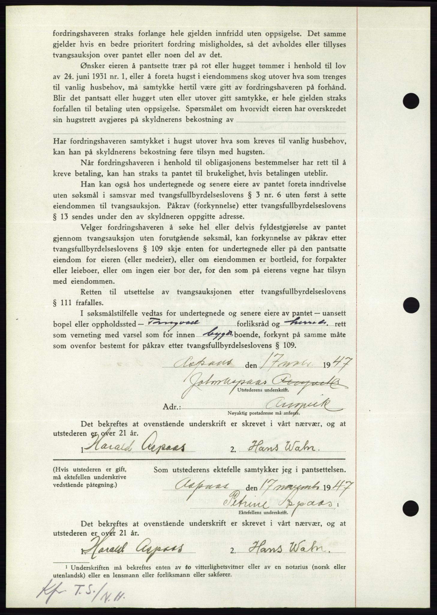 Nordmøre sorenskriveri, AV/SAT-A-4132/1/2/2Ca: Pantebok nr. B97, 1947-1948, Dagboknr: 2749/1947