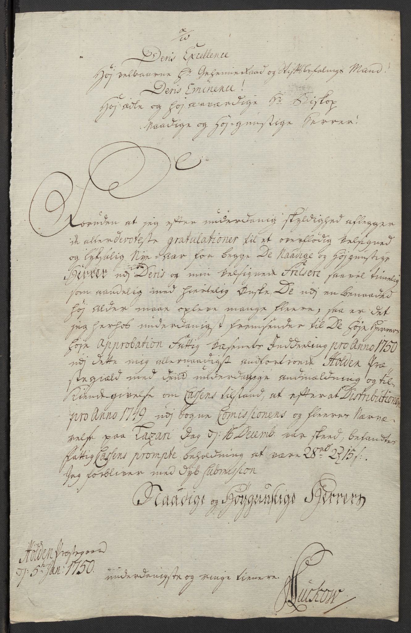 Kristiania tukthus, SAO/A-10644/A/Ad/Adb/L0011: Innkomne skriv, rapporter og regnskap, 1742-1783, s. 360