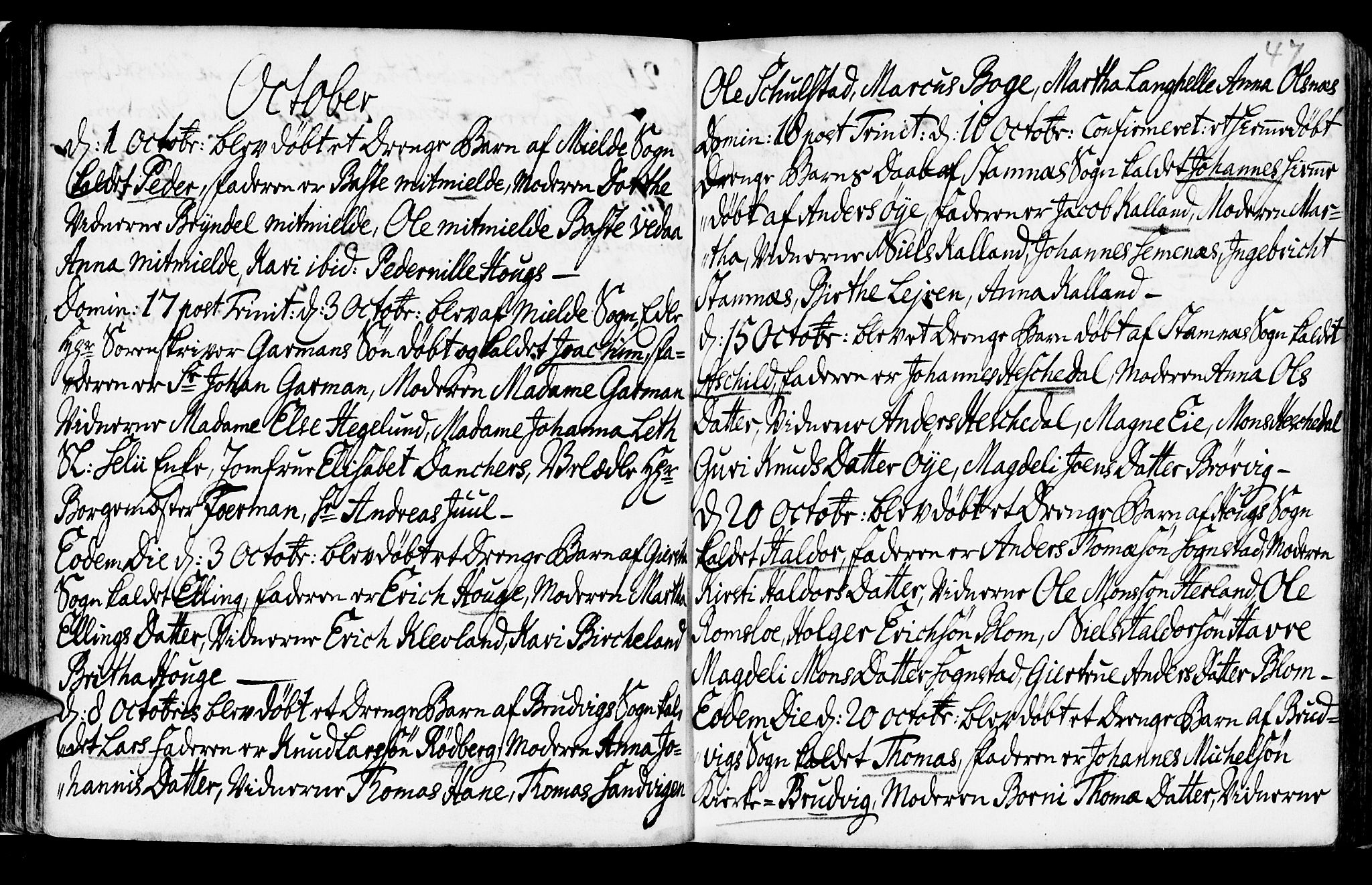 Haus sokneprestembete, AV/SAB-A-75601/H/Haa: Ministerialbok nr. A 6, 1748-1758, s. 47