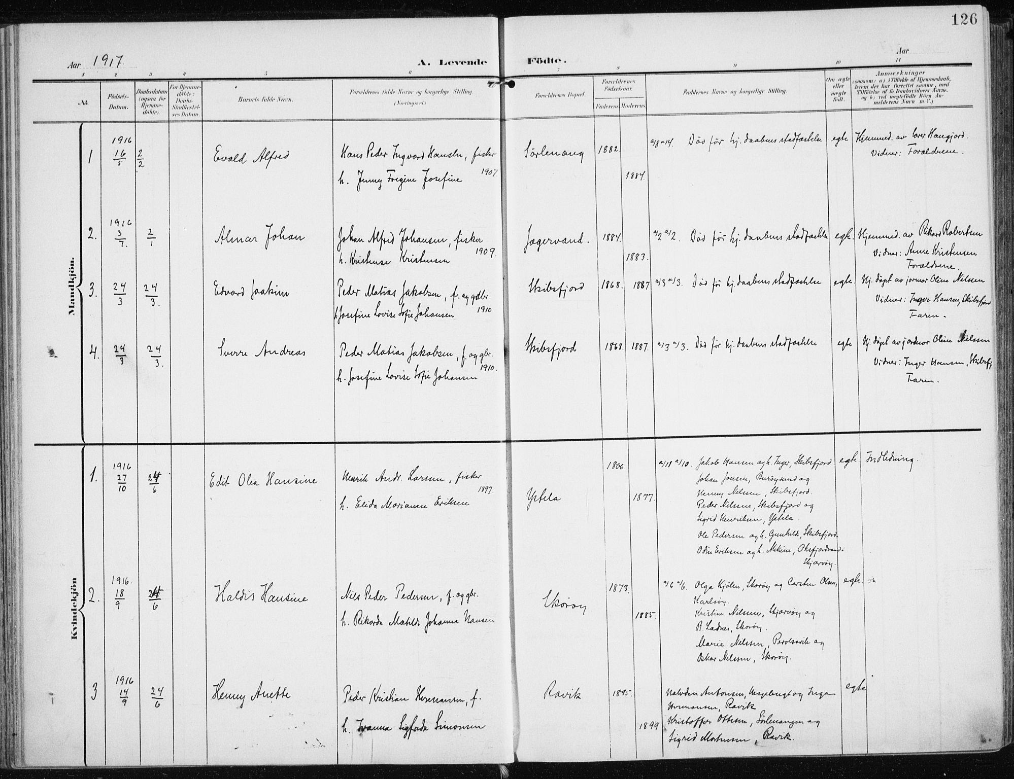 Karlsøy sokneprestembete, AV/SATØ-S-1299/H/Ha/Haa/L0014kirke: Ministerialbok nr. 14, 1903-1917, s. 126