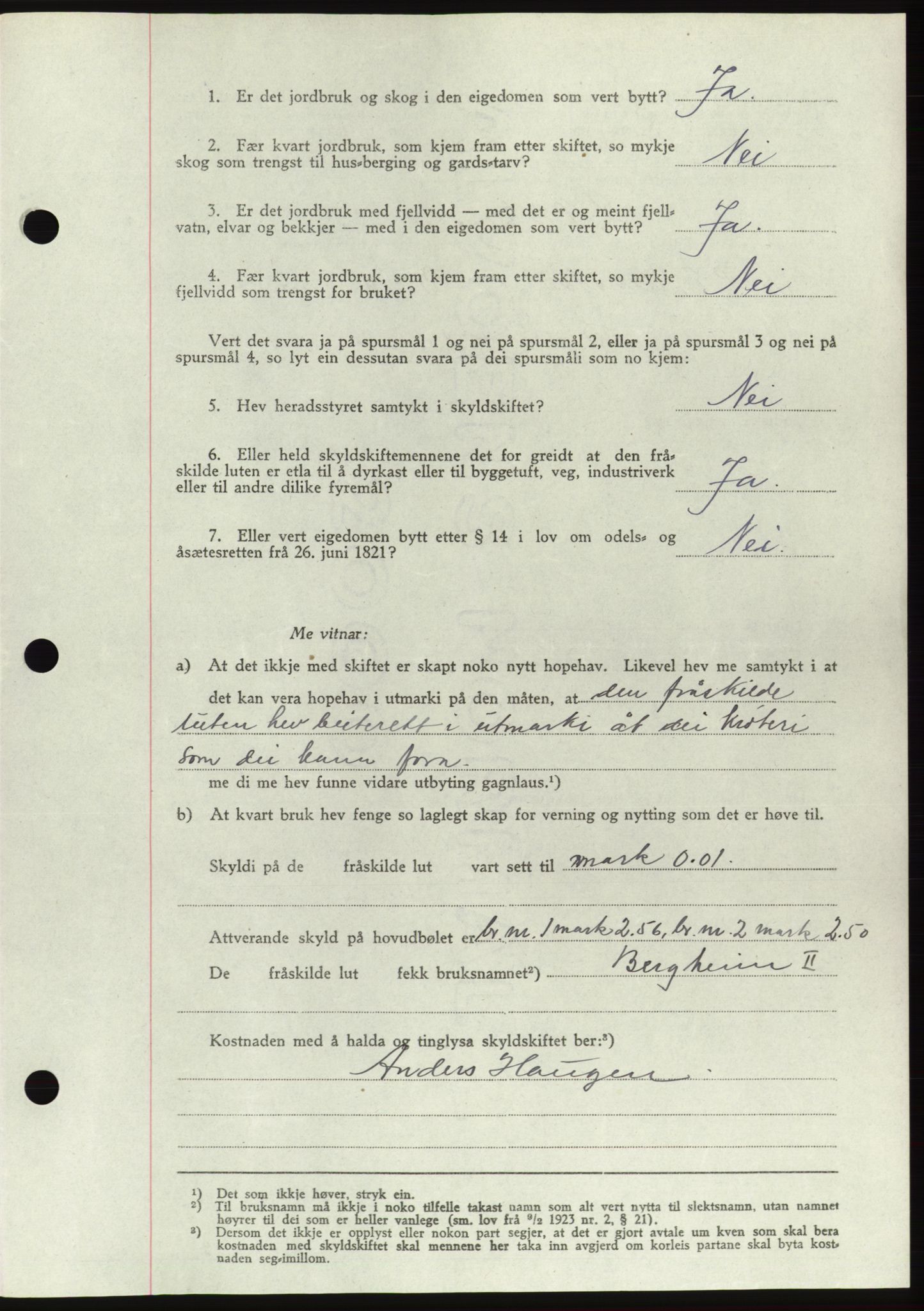 Søre Sunnmøre sorenskriveri, AV/SAT-A-4122/1/2/2C/L0077: Pantebok nr. 3A, 1945-1946, Dagboknr: 745/1945