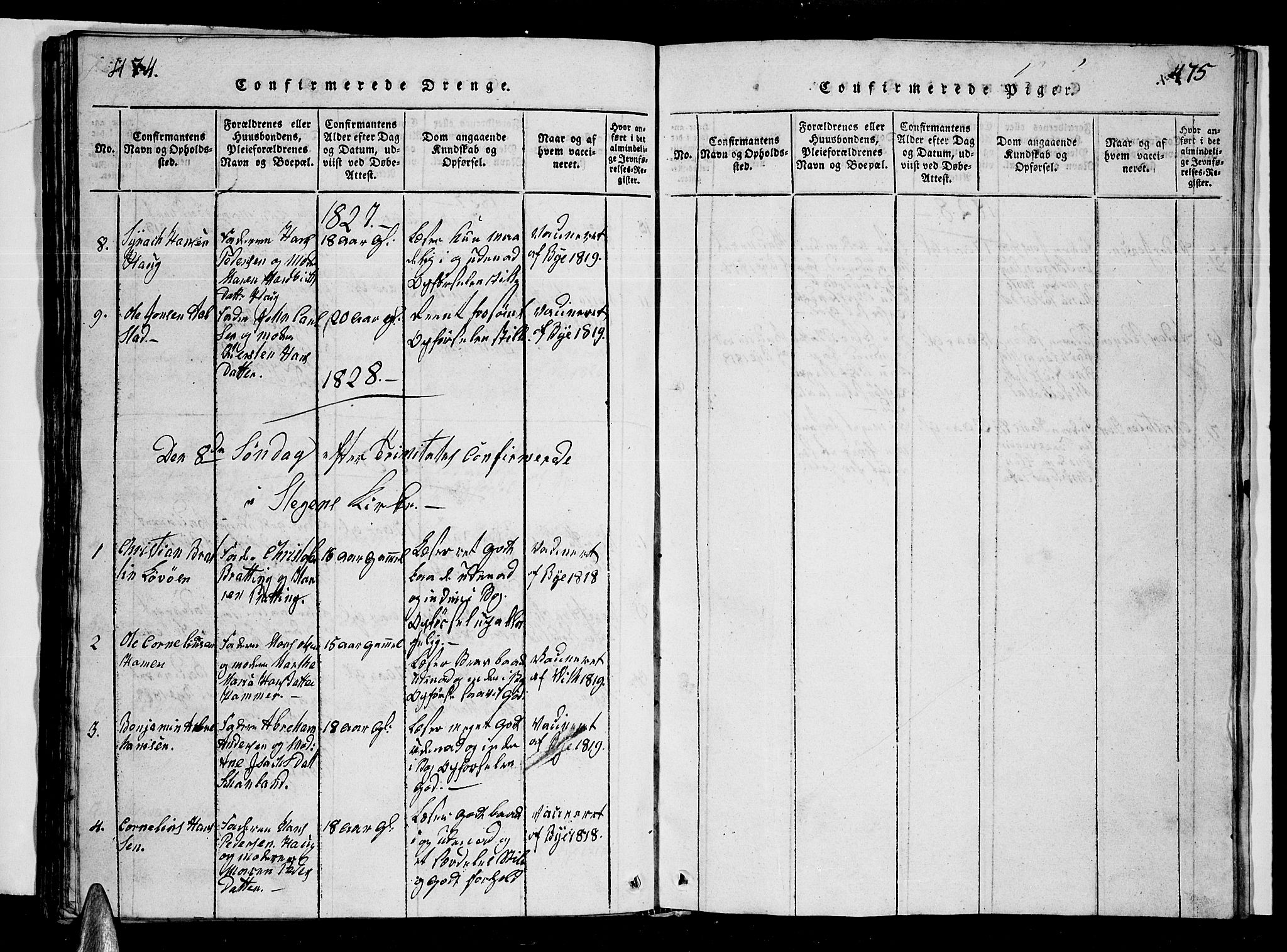 Ministerialprotokoller, klokkerbøker og fødselsregistre - Nordland, AV/SAT-A-1459/855/L0812: Klokkerbok nr. 855C01, 1821-1838, s. 474-475