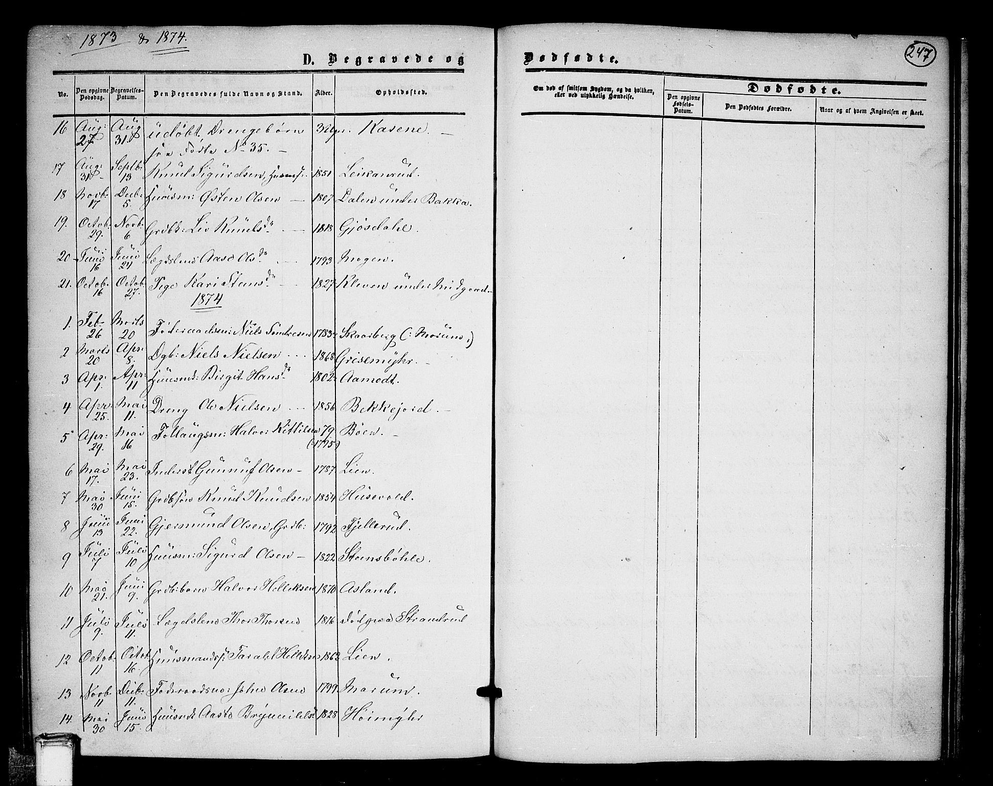 Tinn kirkebøker, AV/SAKO-A-308/G/Ga/L0002: Klokkerbok nr. I 2, 1851-1883, s. 247