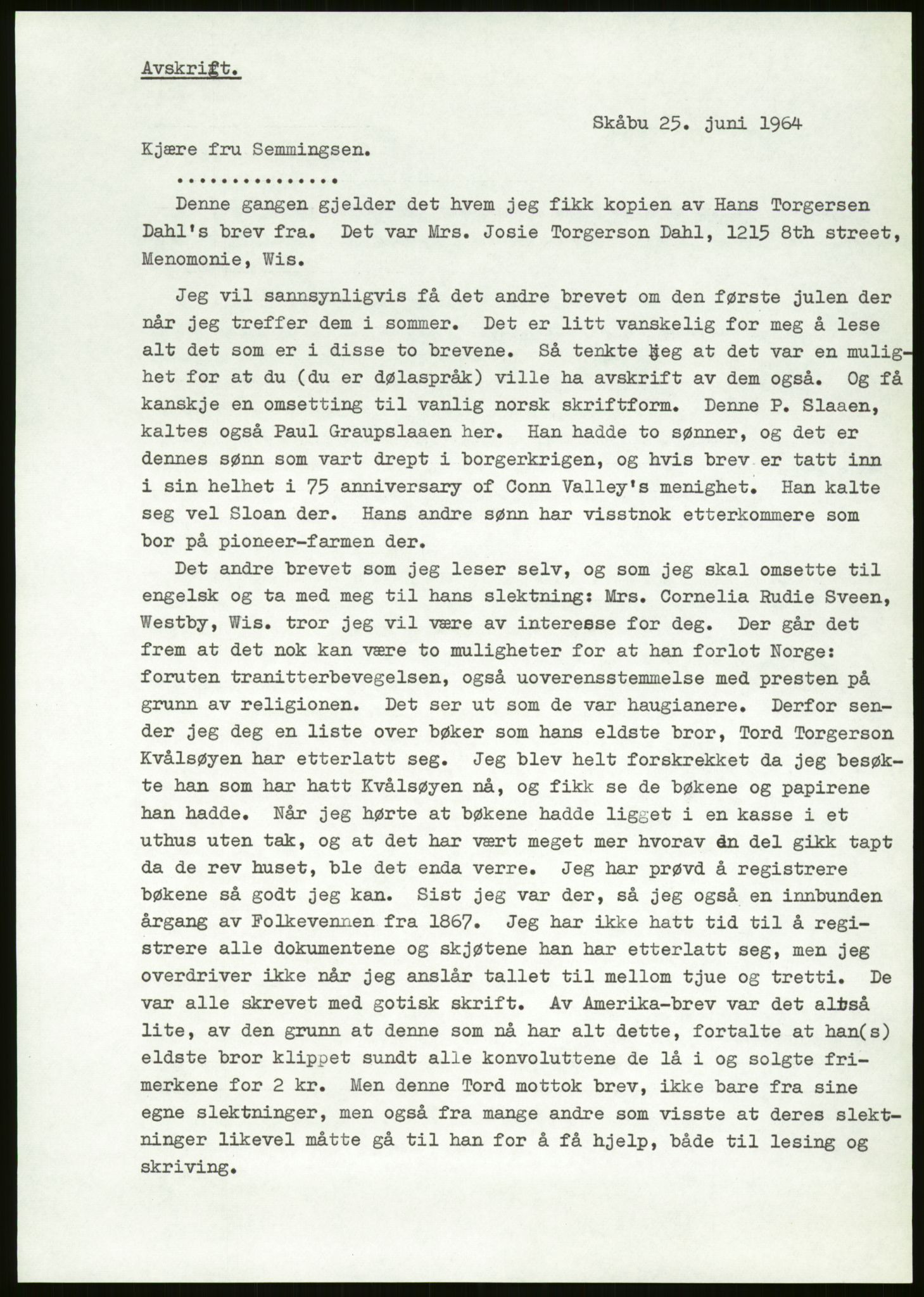 Samlinger til kildeutgivelse, Amerikabrevene, AV/RA-EA-4057/F/L0011: Innlån fra Oppland: Bræin - Knudsen, 1838-1914, s. 155