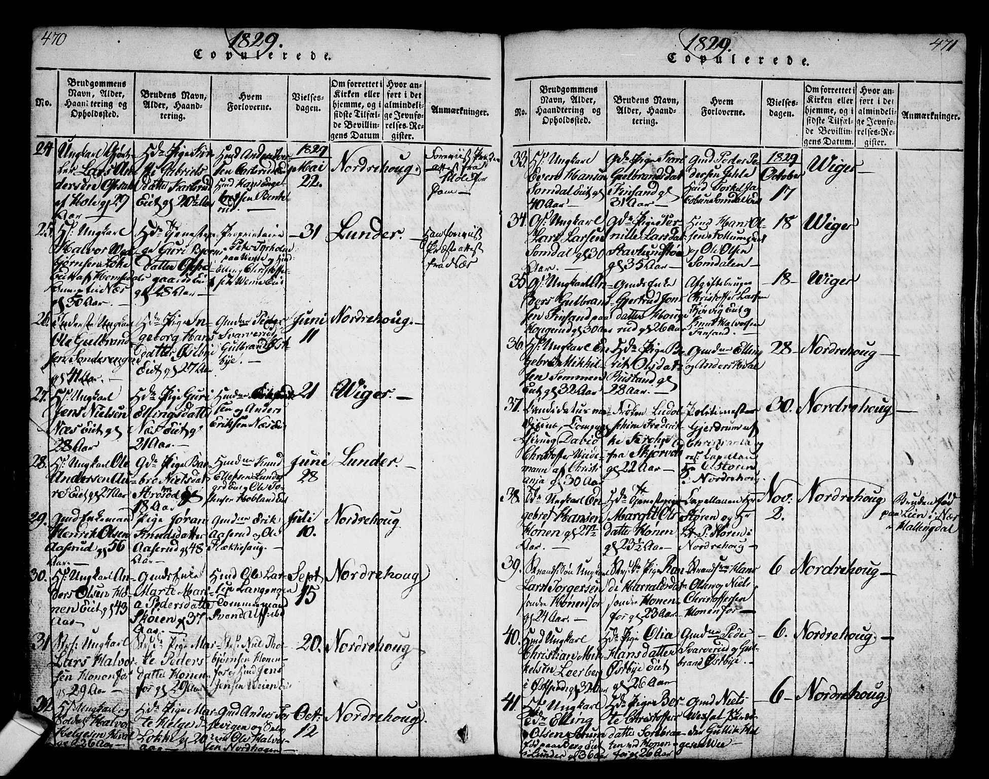 Norderhov kirkebøker, AV/SAKO-A-237/G/Ga/L0002: Klokkerbok nr. I 2, 1814-1867, s. 470-471