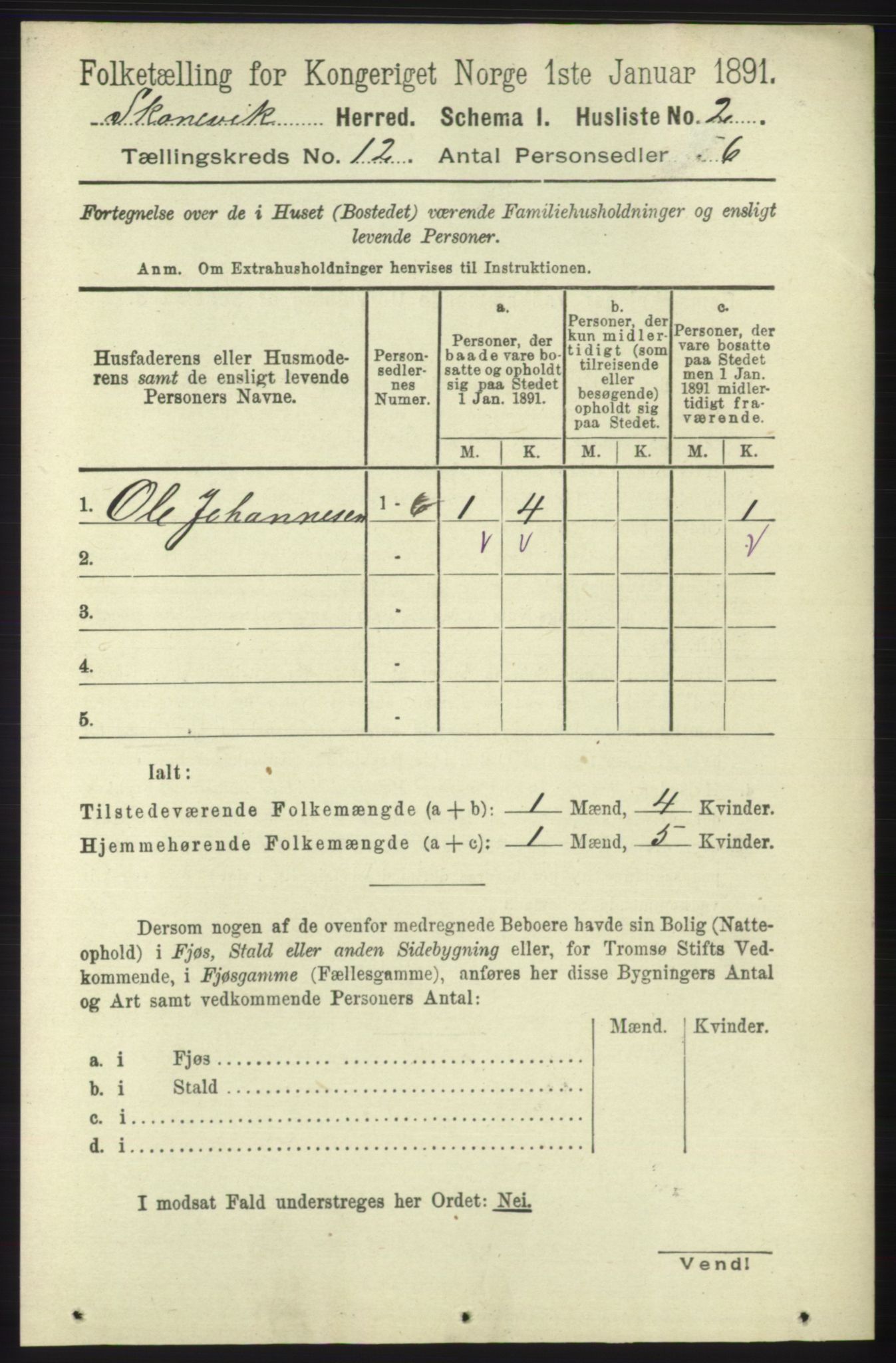 RA, Folketelling 1891 for 1212 Skånevik herred, 1891, s. 3711