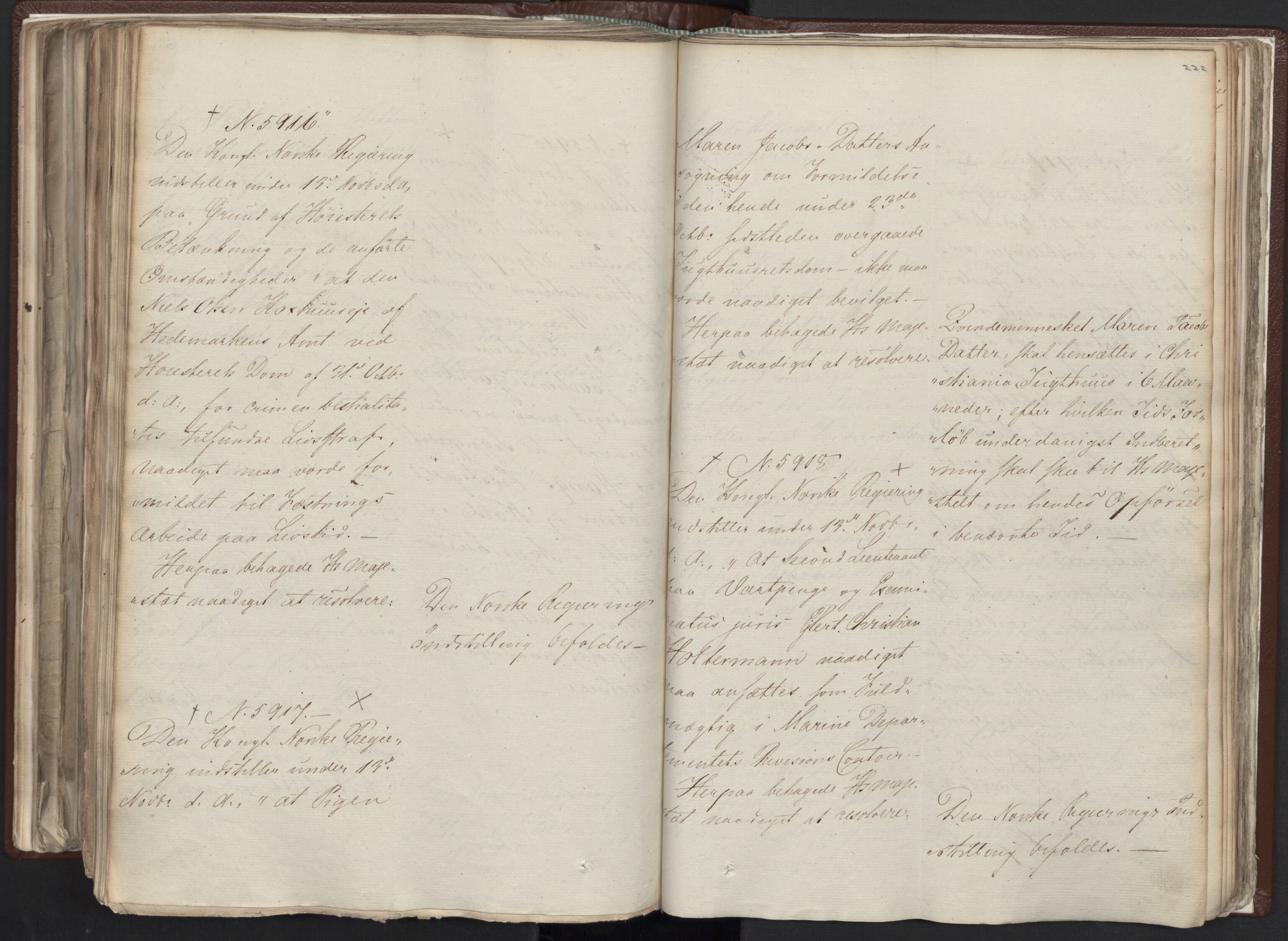 Statsrådssekretariatet, AV/RA-S-1001/A/Ab/L0012: Kgl. res. nr. 5679-6008 II, 1821, s. 221b-222a