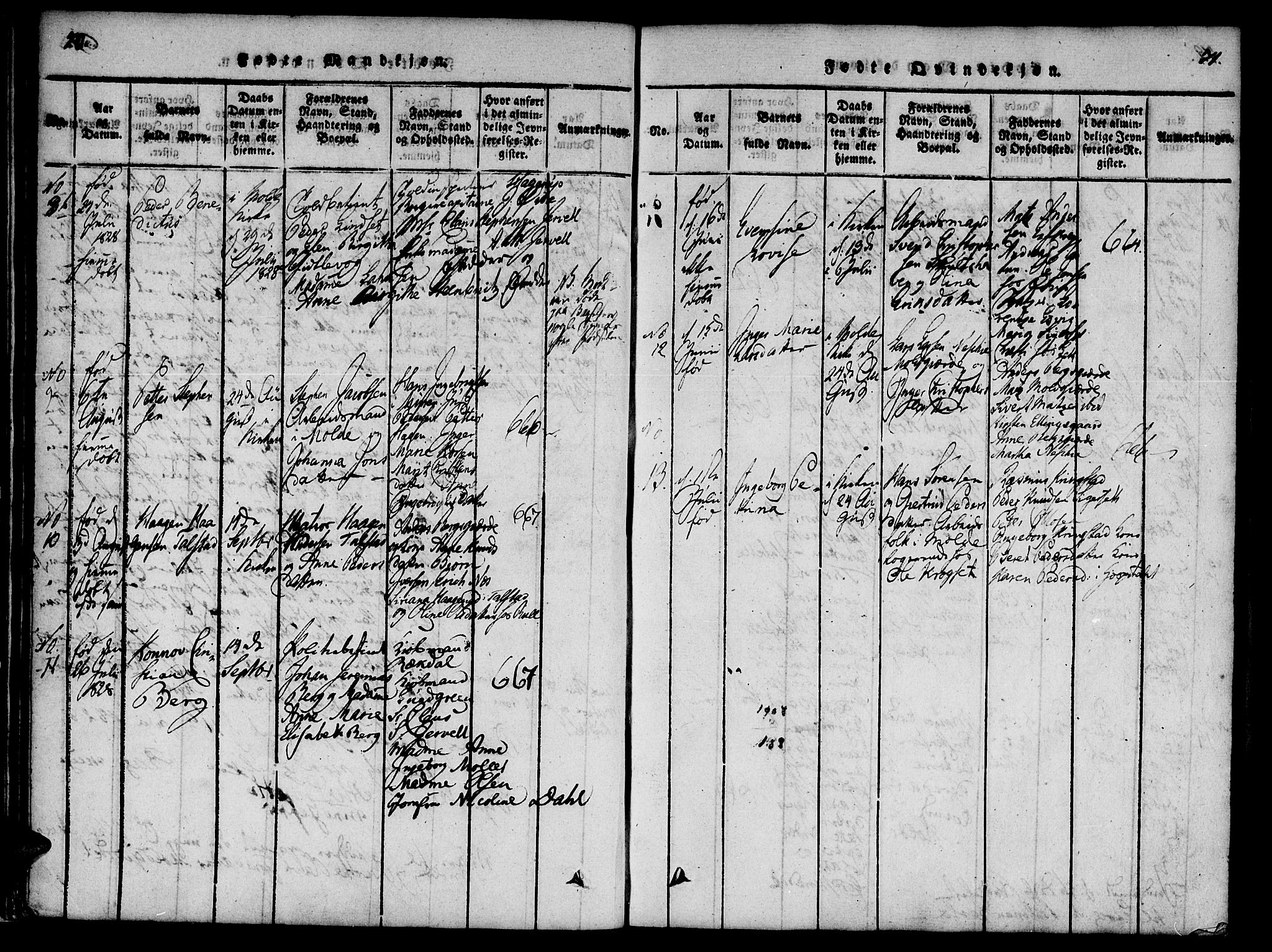 Ministerialprotokoller, klokkerbøker og fødselsregistre - Møre og Romsdal, AV/SAT-A-1454/558/L0688: Ministerialbok nr. 558A02, 1818-1843, s. 70-71