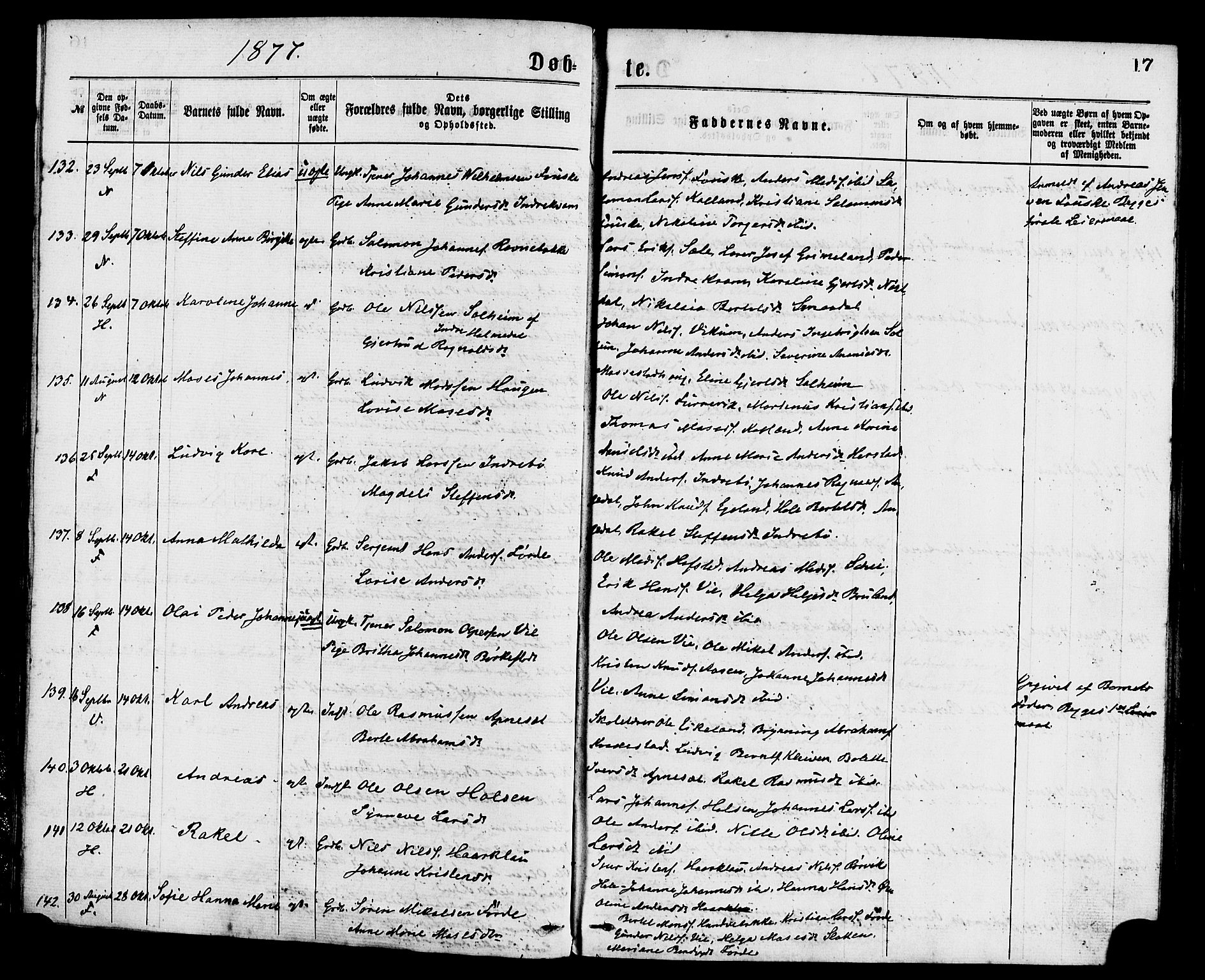 Førde sokneprestembete, AV/SAB-A-79901/H/Haa/Haaa/L0011: Ministerialbok nr. A 11, 1877-1880, s. 17