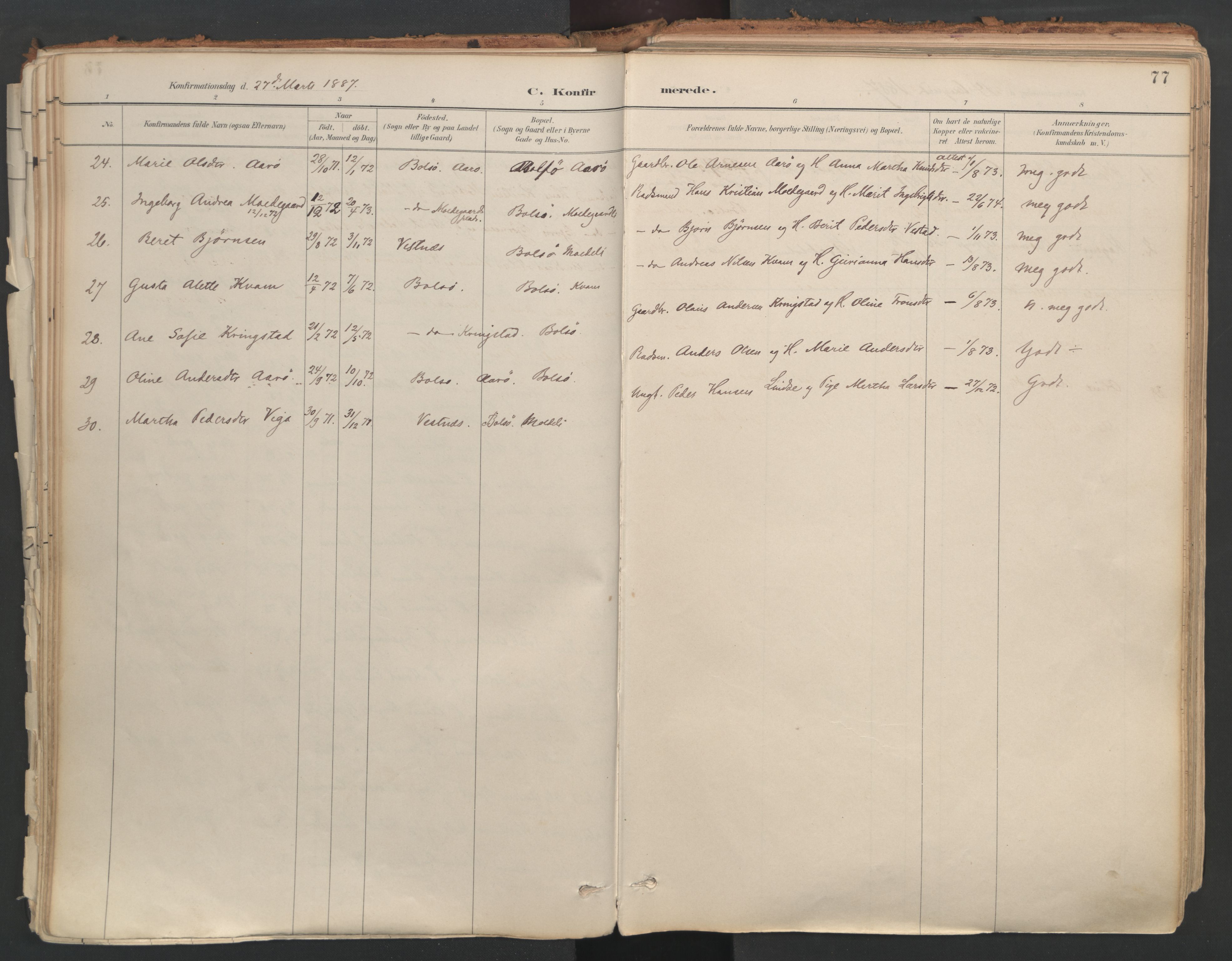 Ministerialprotokoller, klokkerbøker og fødselsregistre - Møre og Romsdal, AV/SAT-A-1454/558/L0692: Ministerialbok nr. 558A06, 1887-1971, s. 77