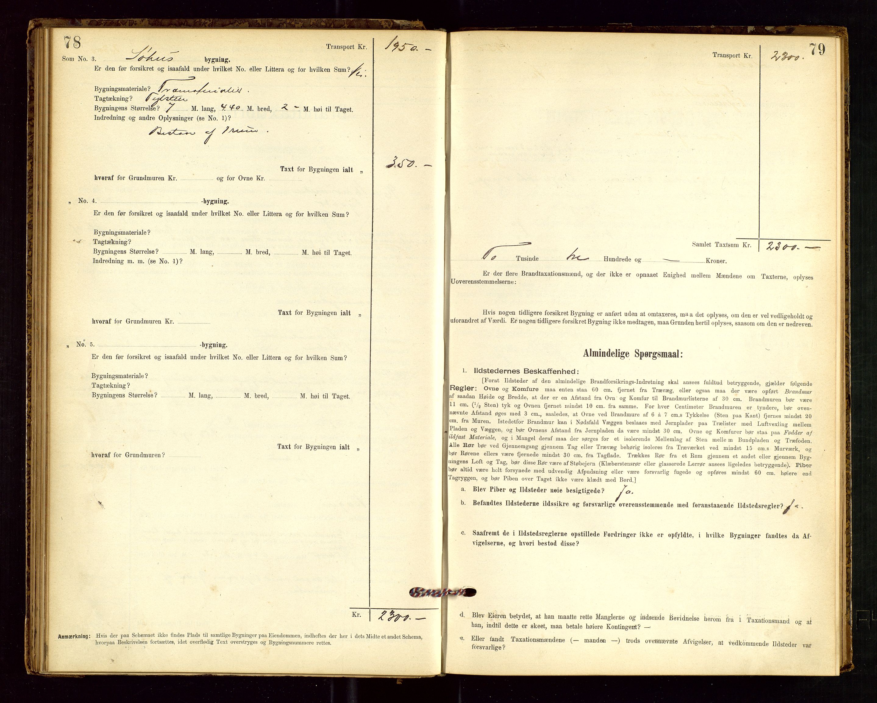 Tysvær lensmannskontor, AV/SAST-A-100192/Gob/L0001: "Brandtaxationsprotokol for Tysvær Lensmandsdistrikt Ryfylke Fogderi", 1894-1916, s. 78-79