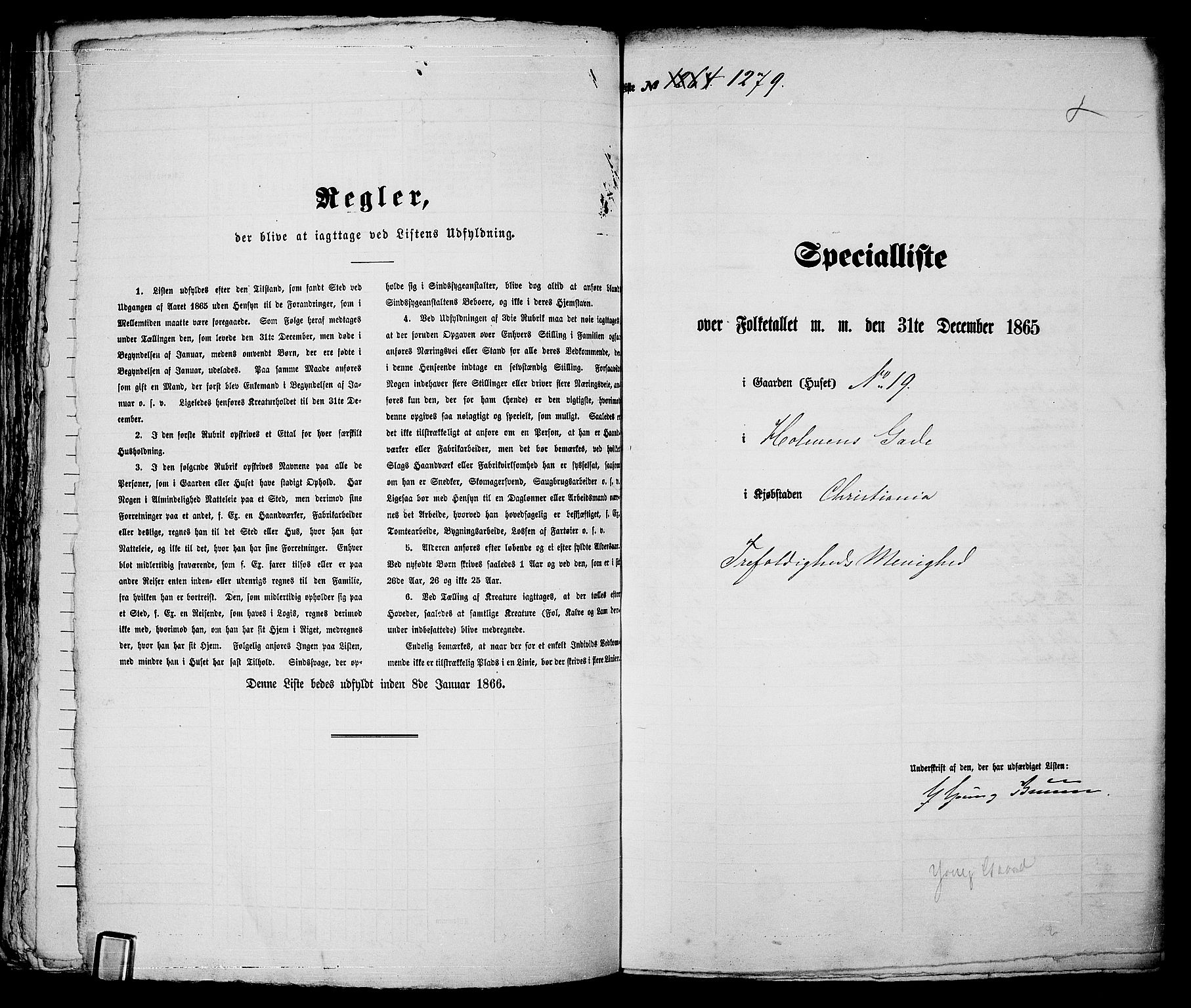 RA, Folketelling 1865 for 0301 Kristiania kjøpstad, 1865, s. 2900