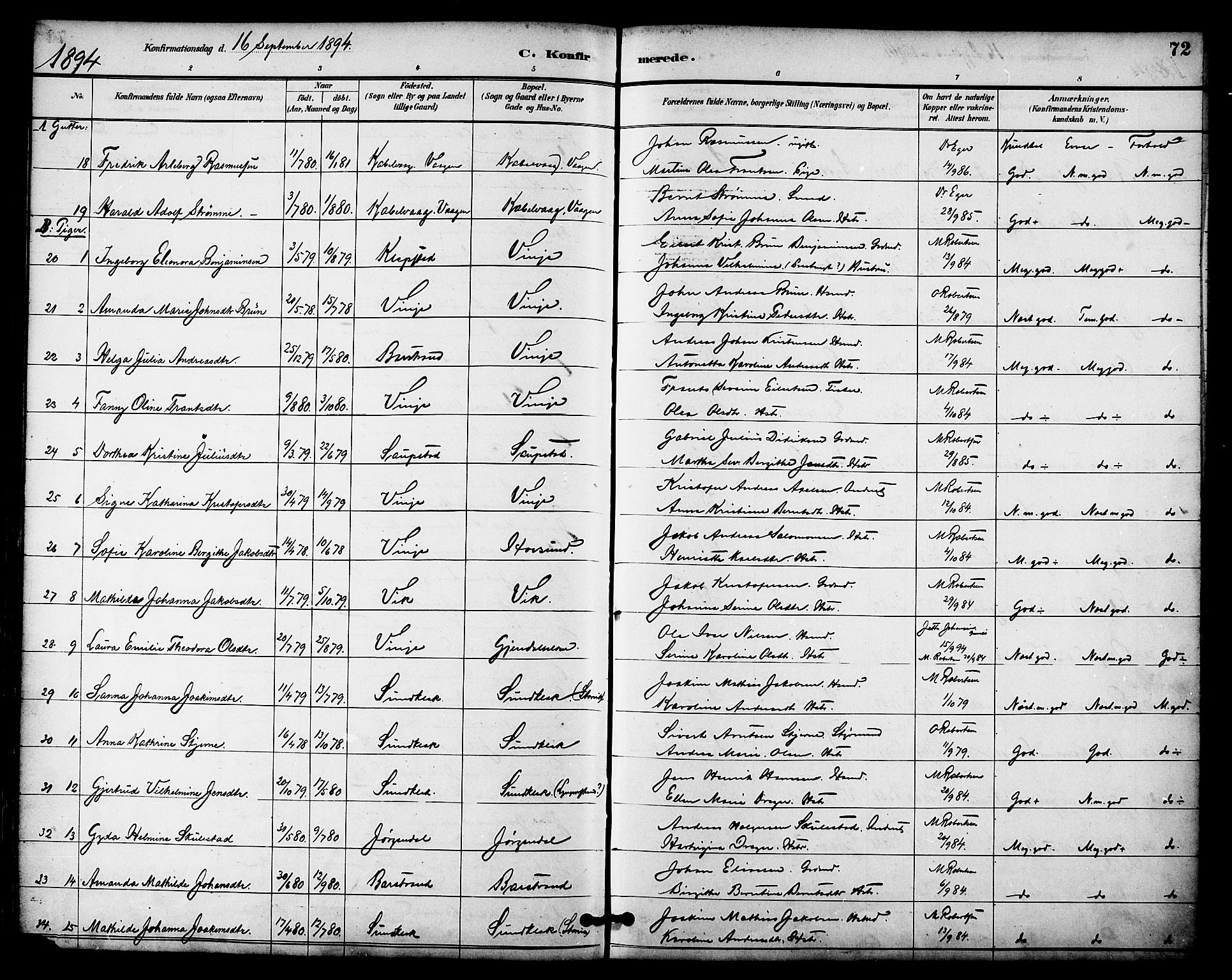 Ministerialprotokoller, klokkerbøker og fødselsregistre - Nordland, AV/SAT-A-1459/876/L1097: Ministerialbok nr. 876A03, 1886-1896, s. 72