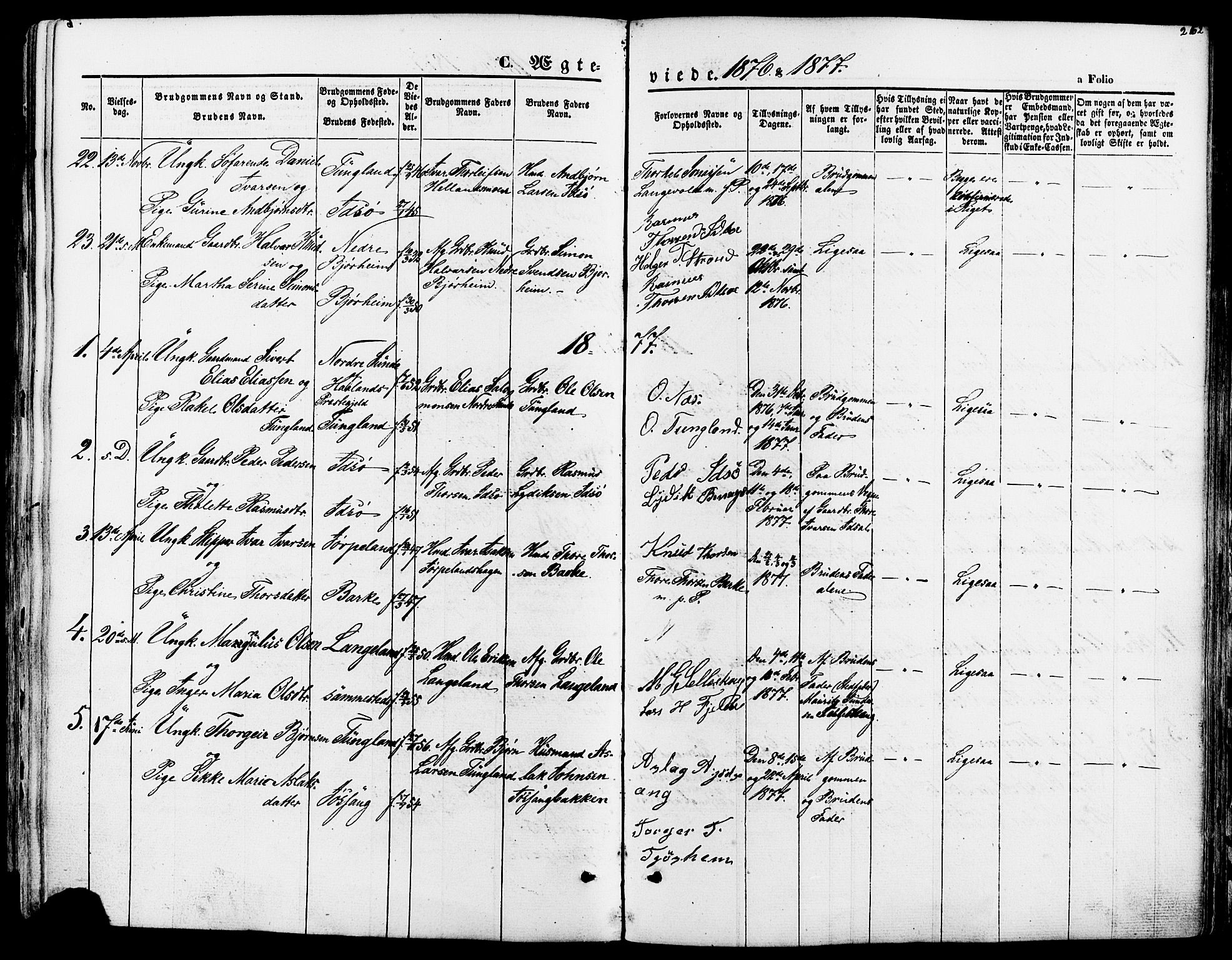 Strand sokneprestkontor, AV/SAST-A-101828/H/Ha/Haa/L0007: Ministerialbok nr. A 7, 1855-1881, s. 262