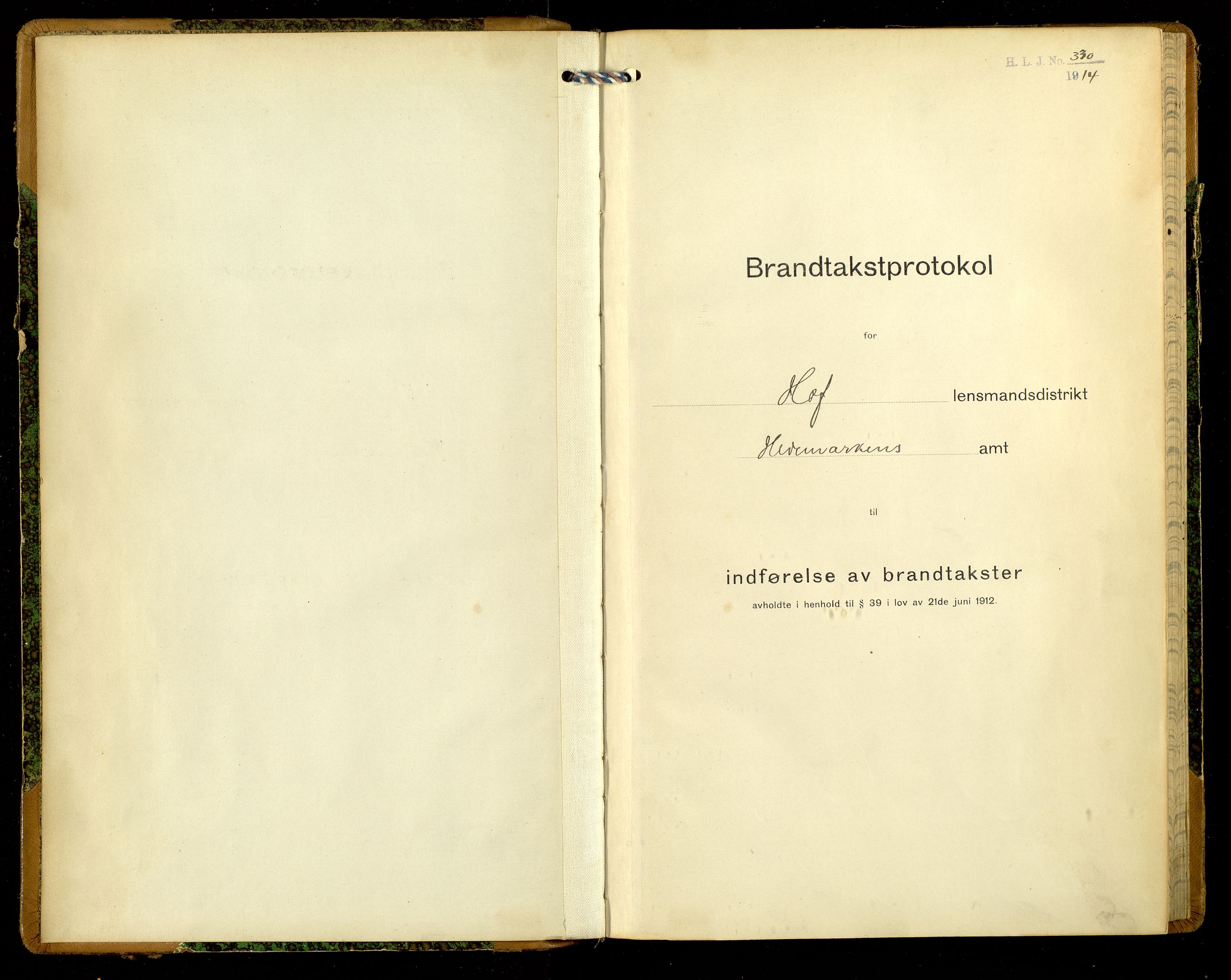 Norges Brannkasse, Hof, AV/SAH-NBRANH-017/F/L0009: Branntakstprotokoll, 1914-1918