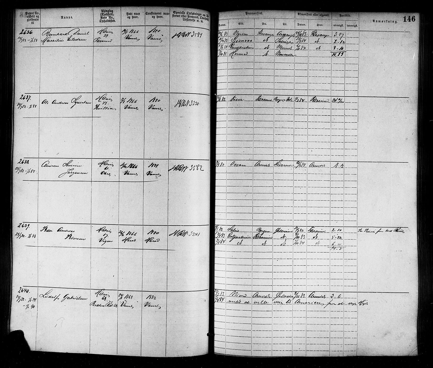 Farsund mønstringskrets, SAK/2031-0017/F/Fa/L0006: Annotasjonsrulle nr 1911-3805 med register, Z-3, 1877-1894, s. 176